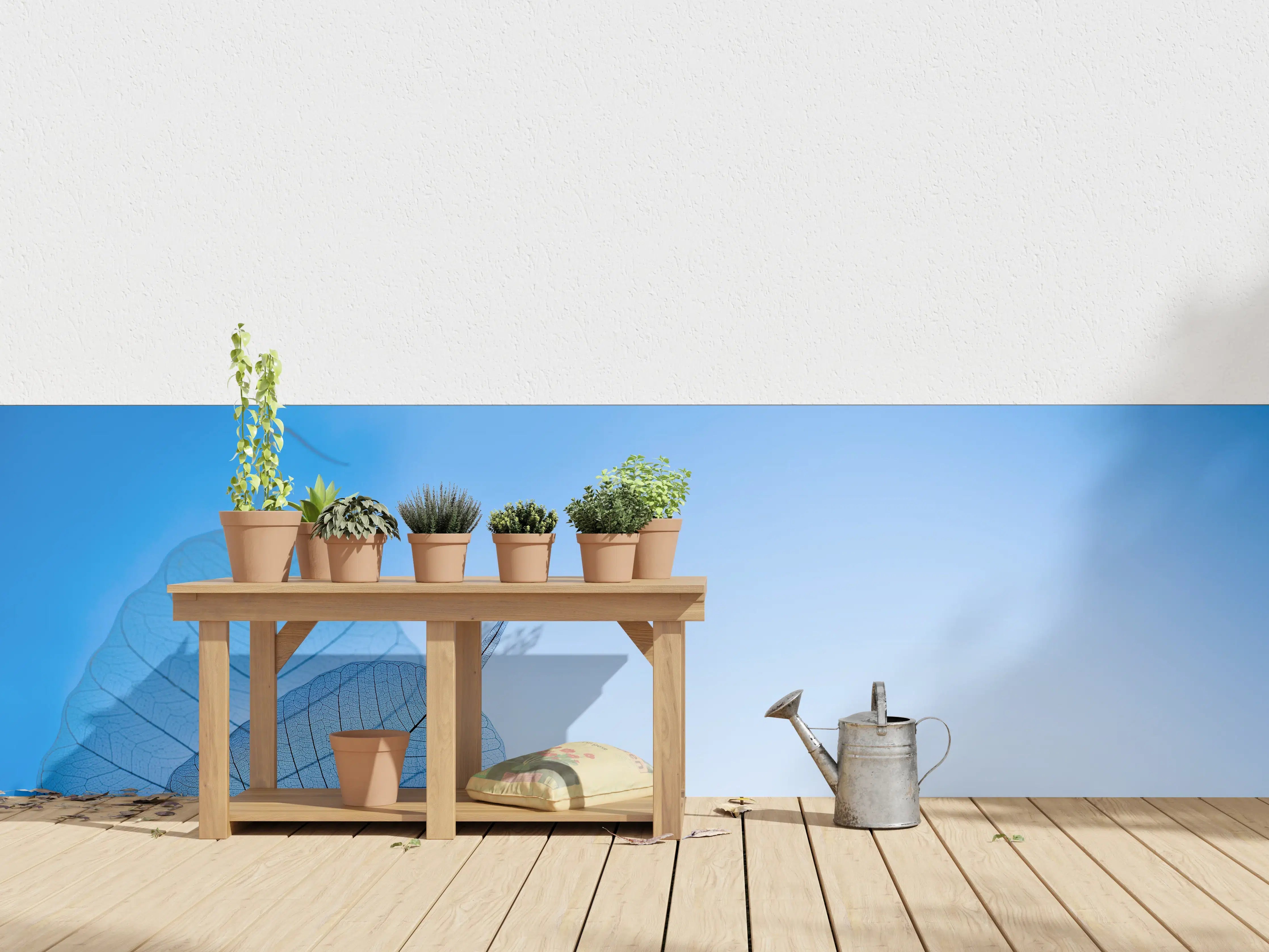 Wandverkleidung außen - Blau-Veined Transparentes Blattbild