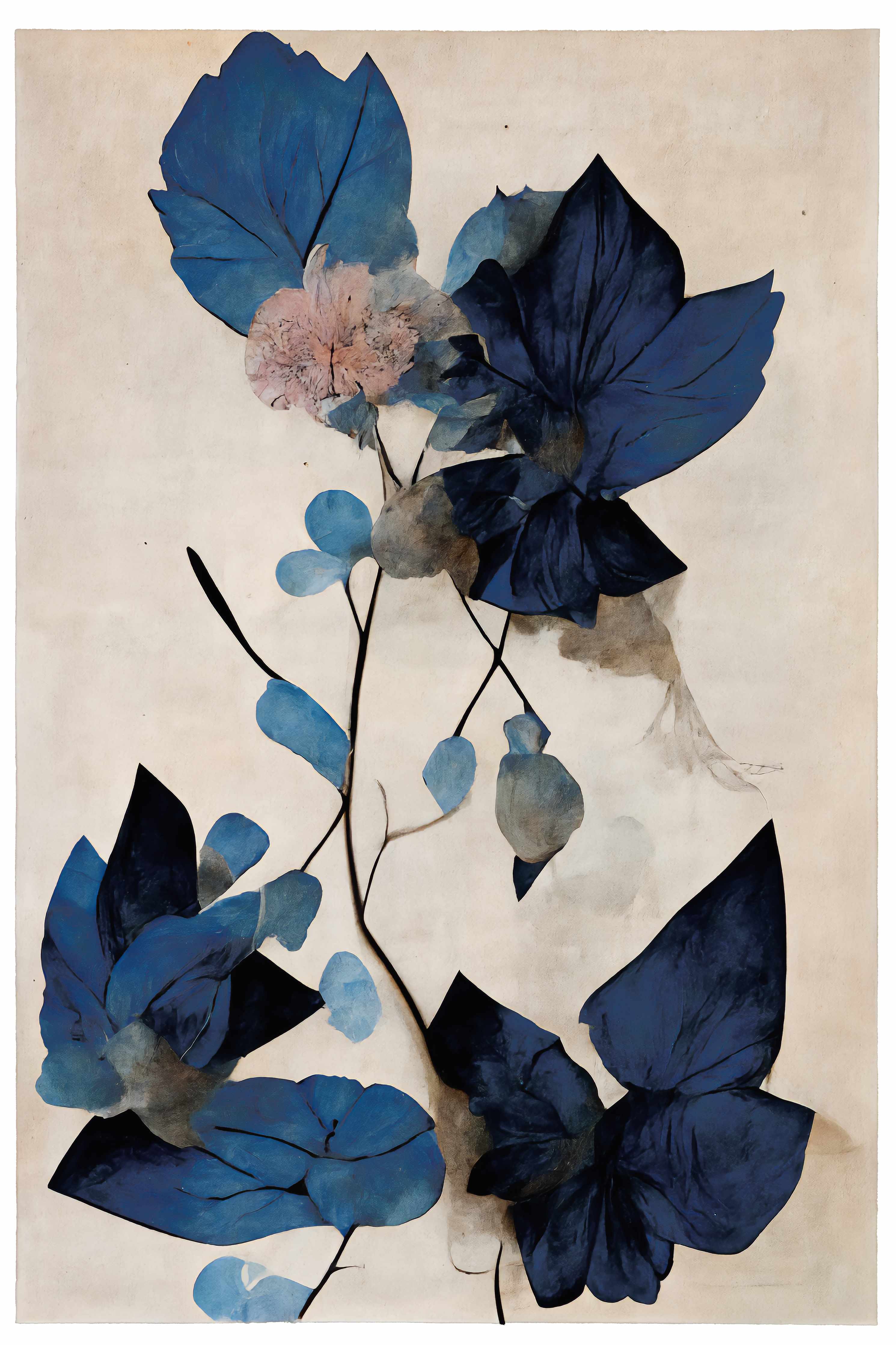 Wandverkleidung außen-Blaue Blüten - Floral