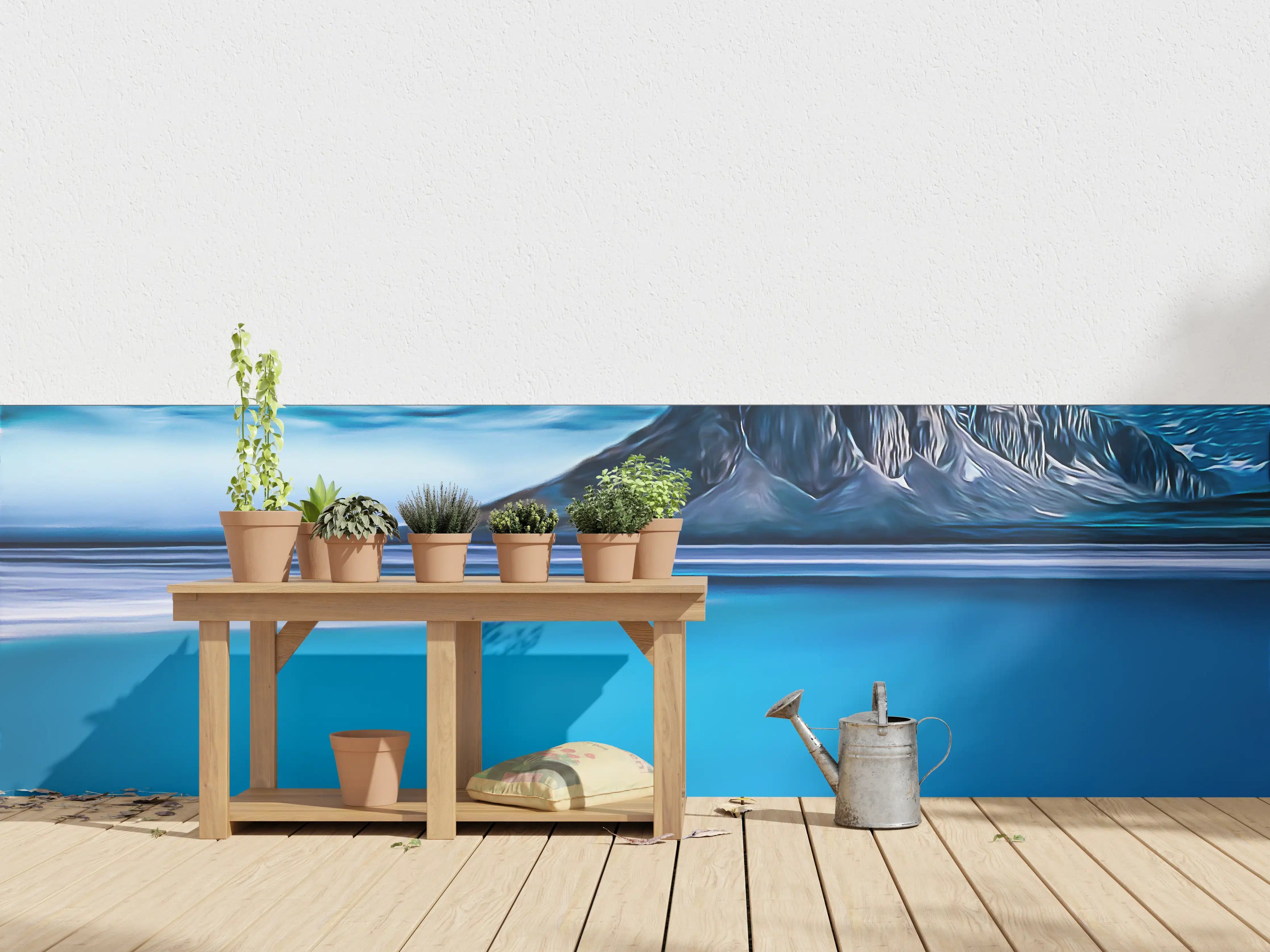 Wandverkleidung außen - Blaue Gletscherlandschaft