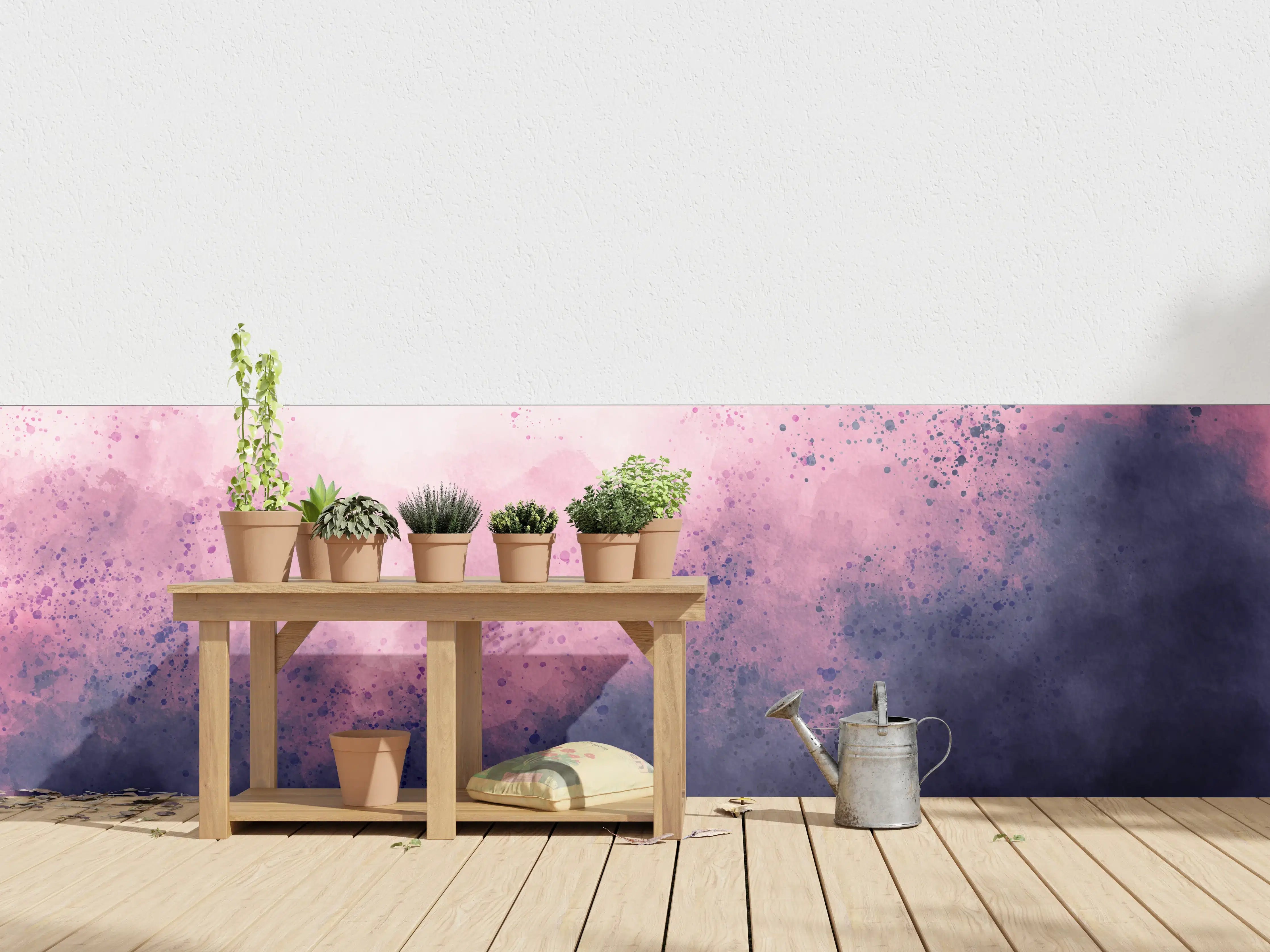 Wandverkleidung außen - Blaue Lila Aquarell Himmel Textur