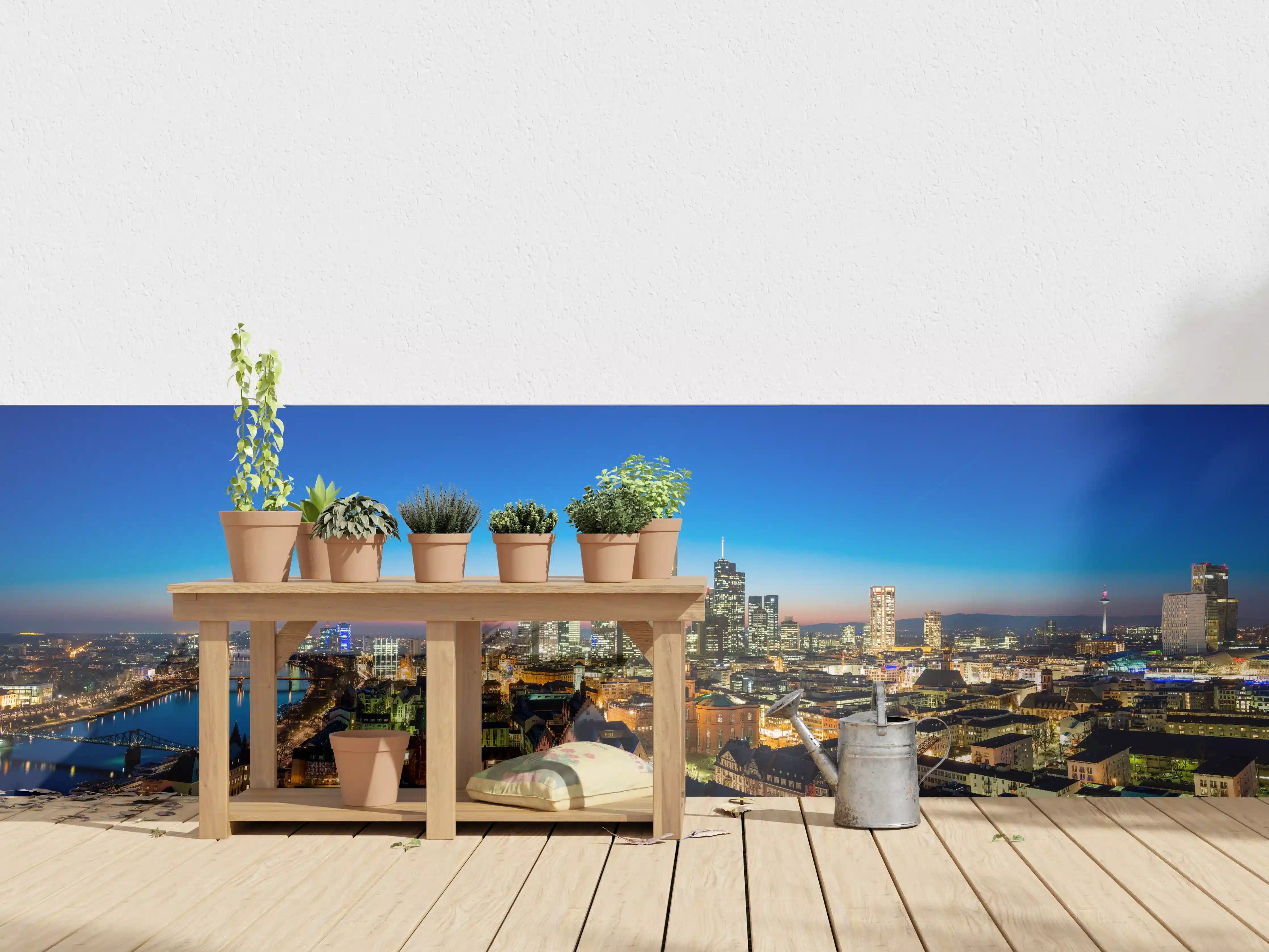 Wandverkleidung außen - Blaue Skyline bei Abenddämmerung