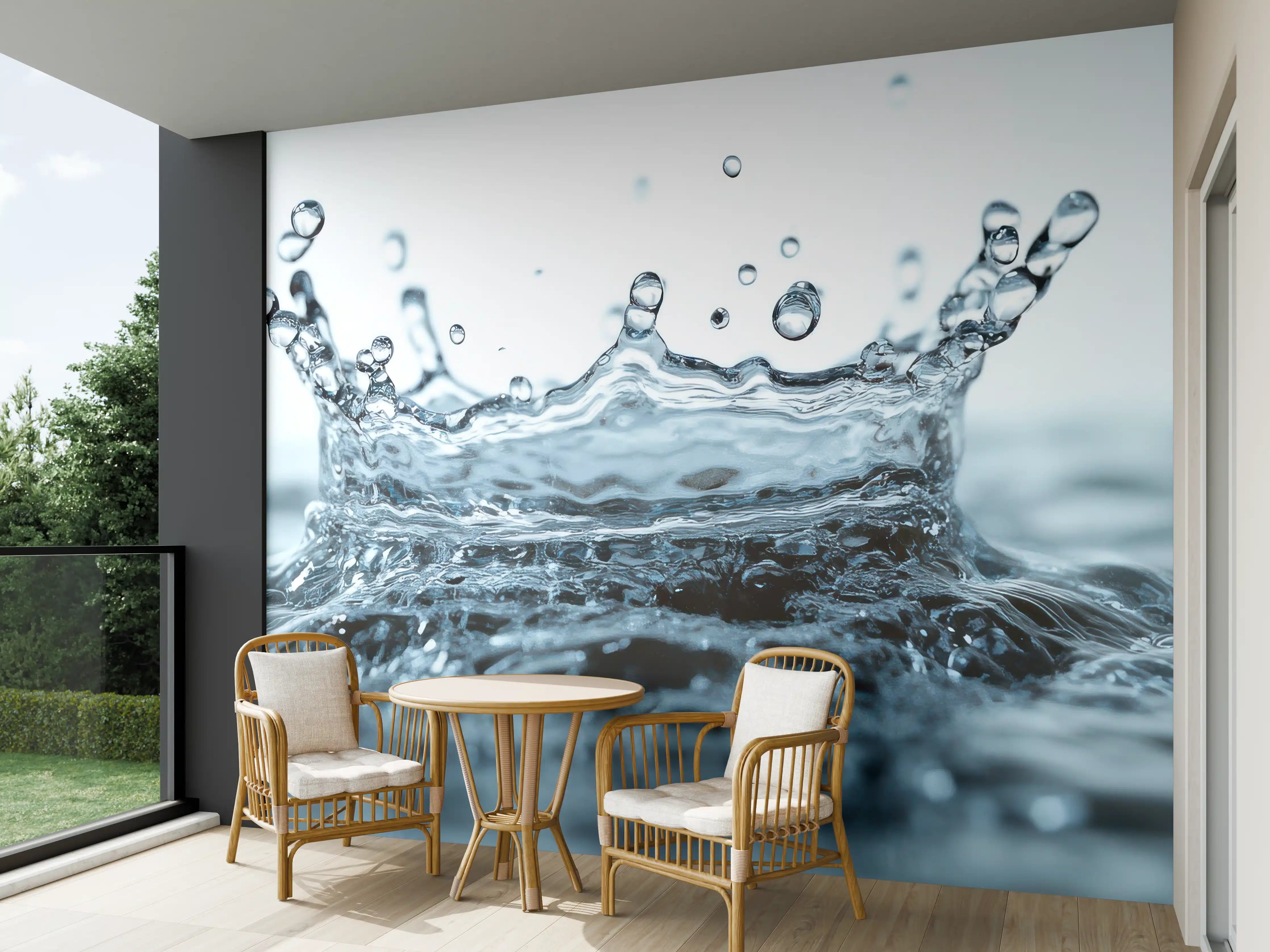 Wandverkleidung außen - Blauer Wasser-Splash