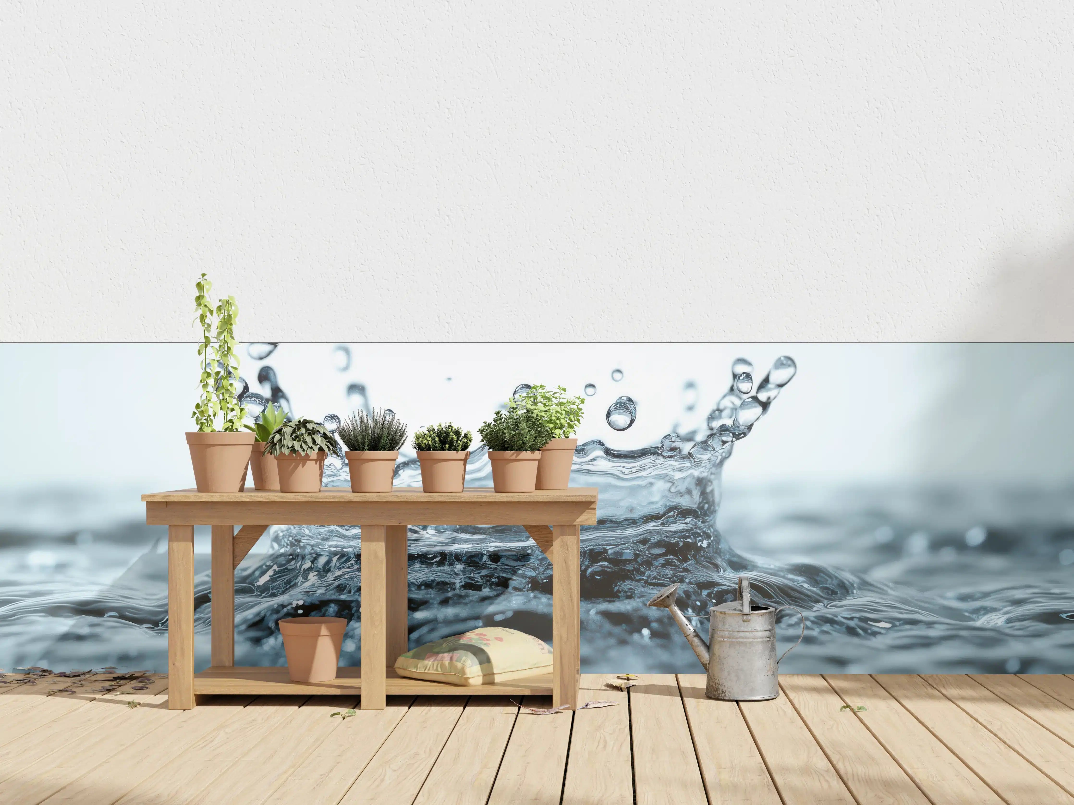 Wandverkleidung außen - Blauer Wasser-Splash