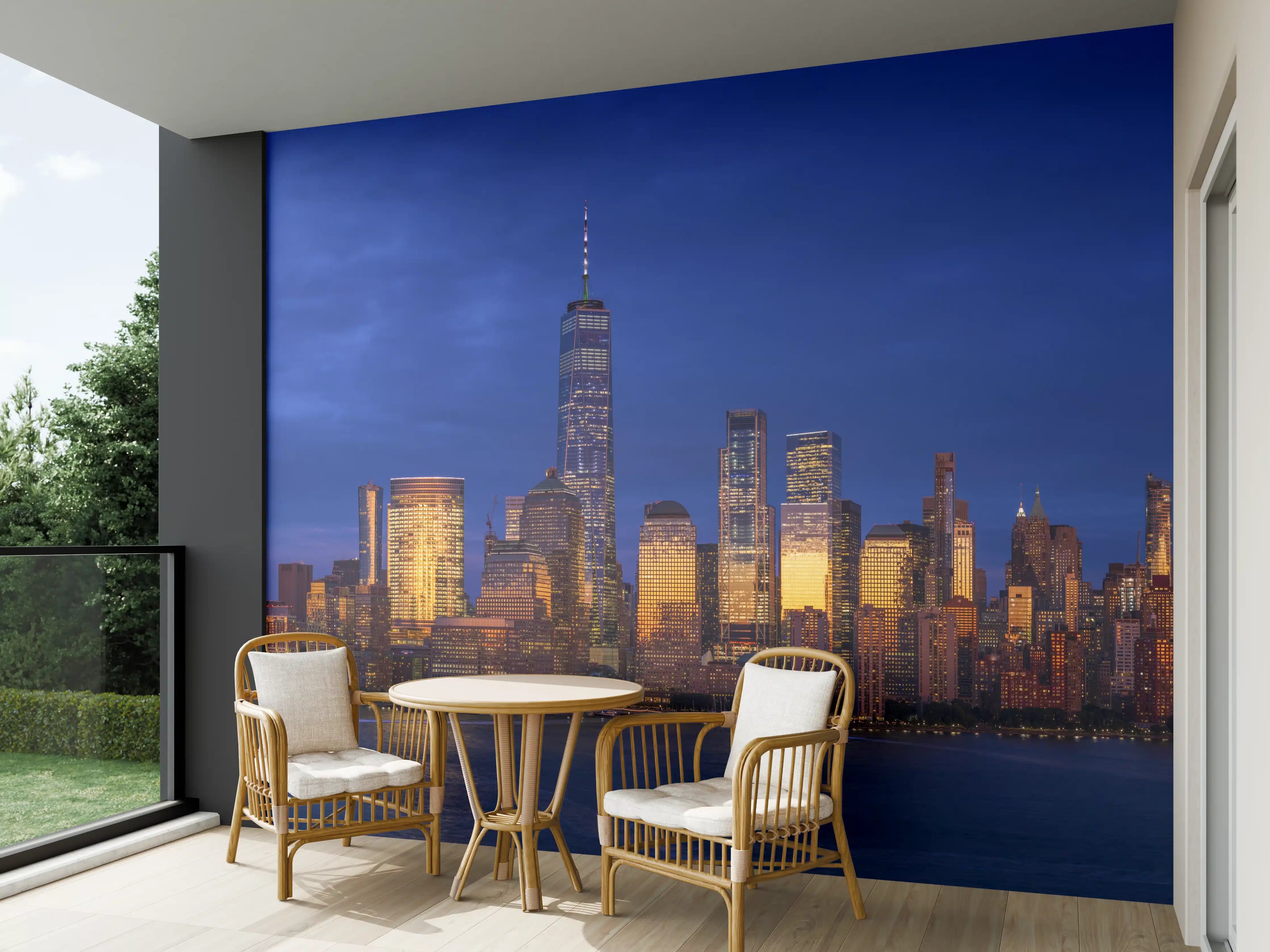 Wandverkleidung außen - Blick auf die Skyline von Manhattan