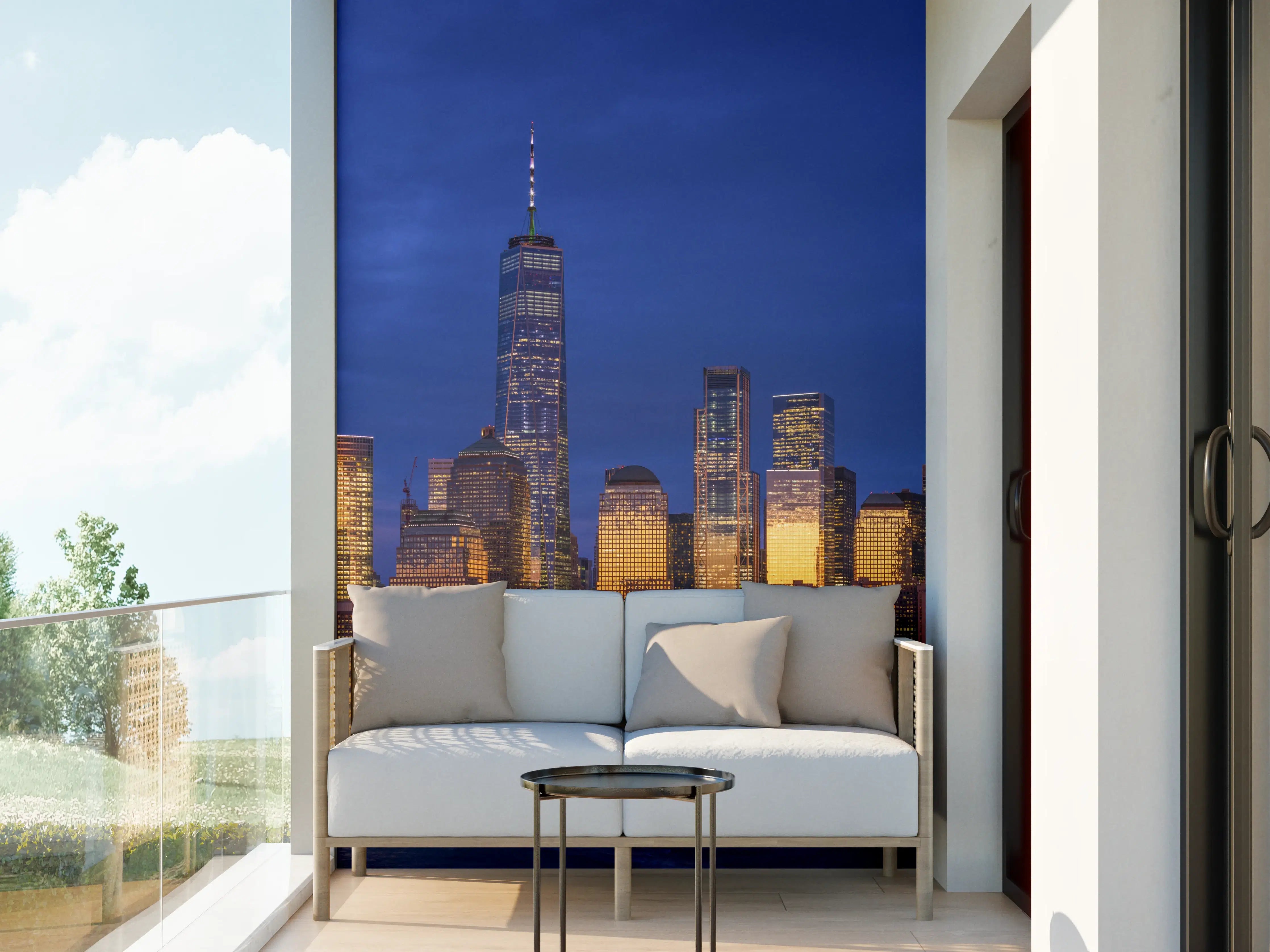 Wandverkleidung außen - Blick auf die Skyline von Manhattan