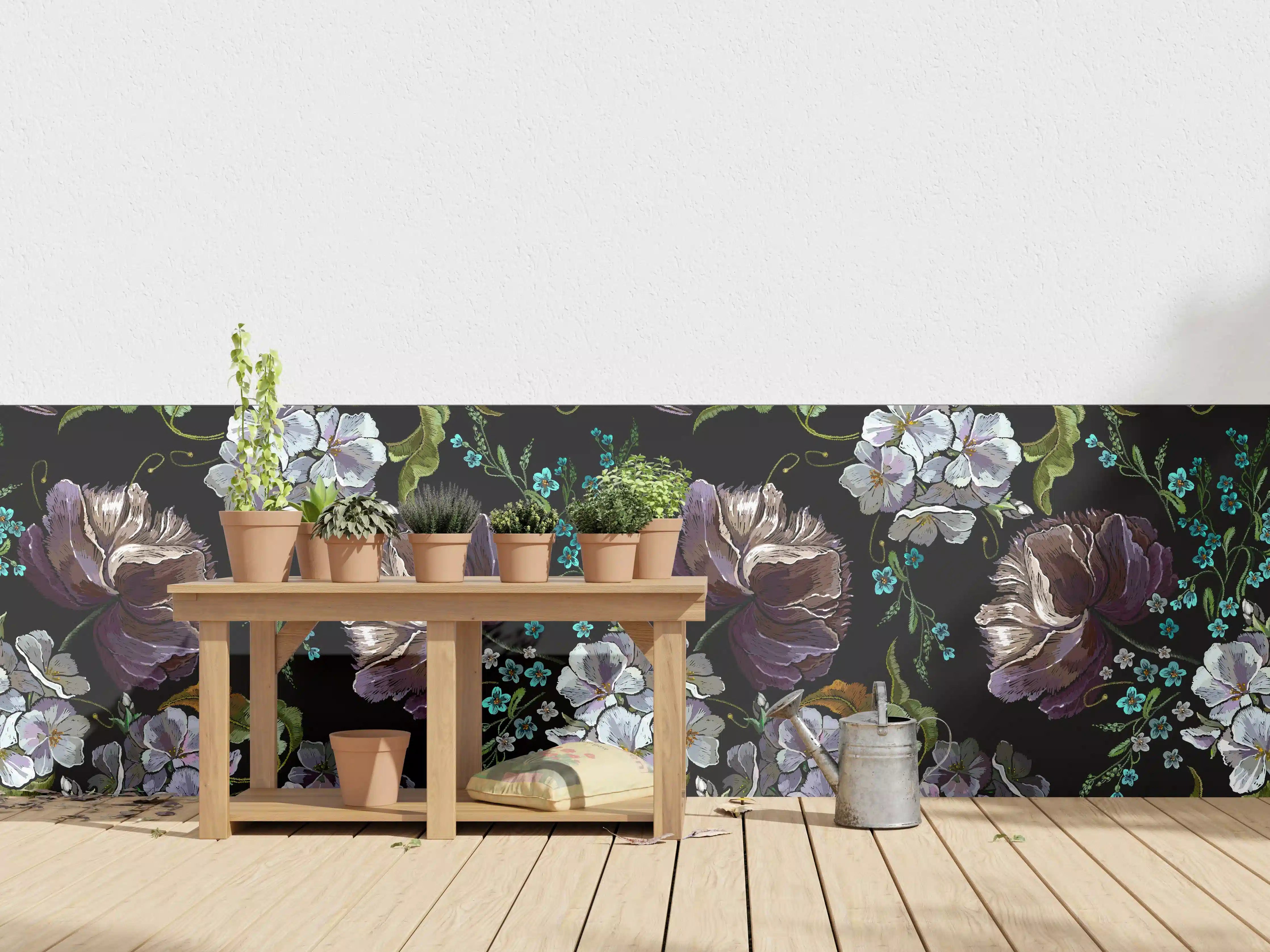 Wandverkleidung außen - Blüten in der Nacht