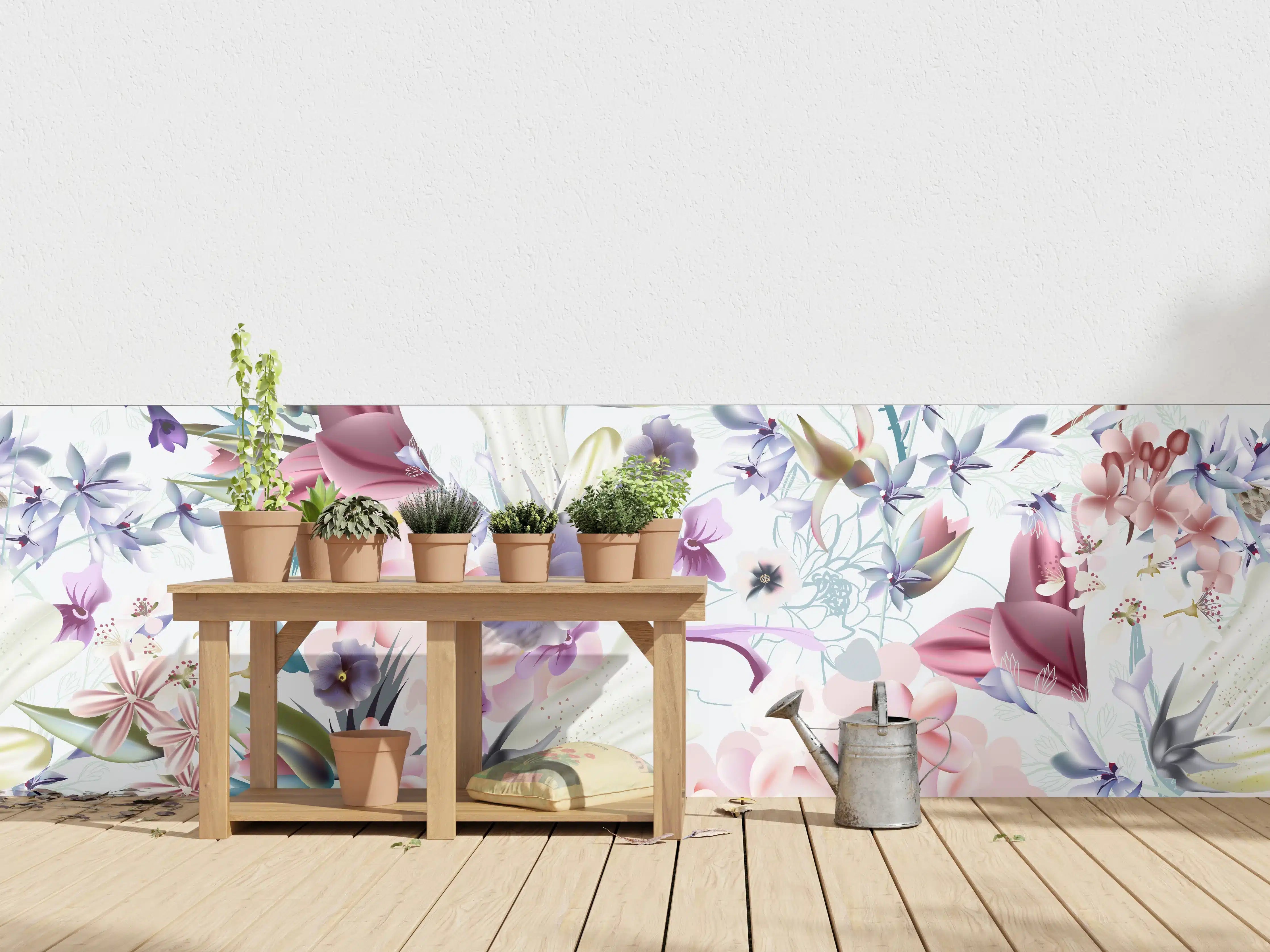Wandverkleidung außen - Blütenexplosion - Aquarell