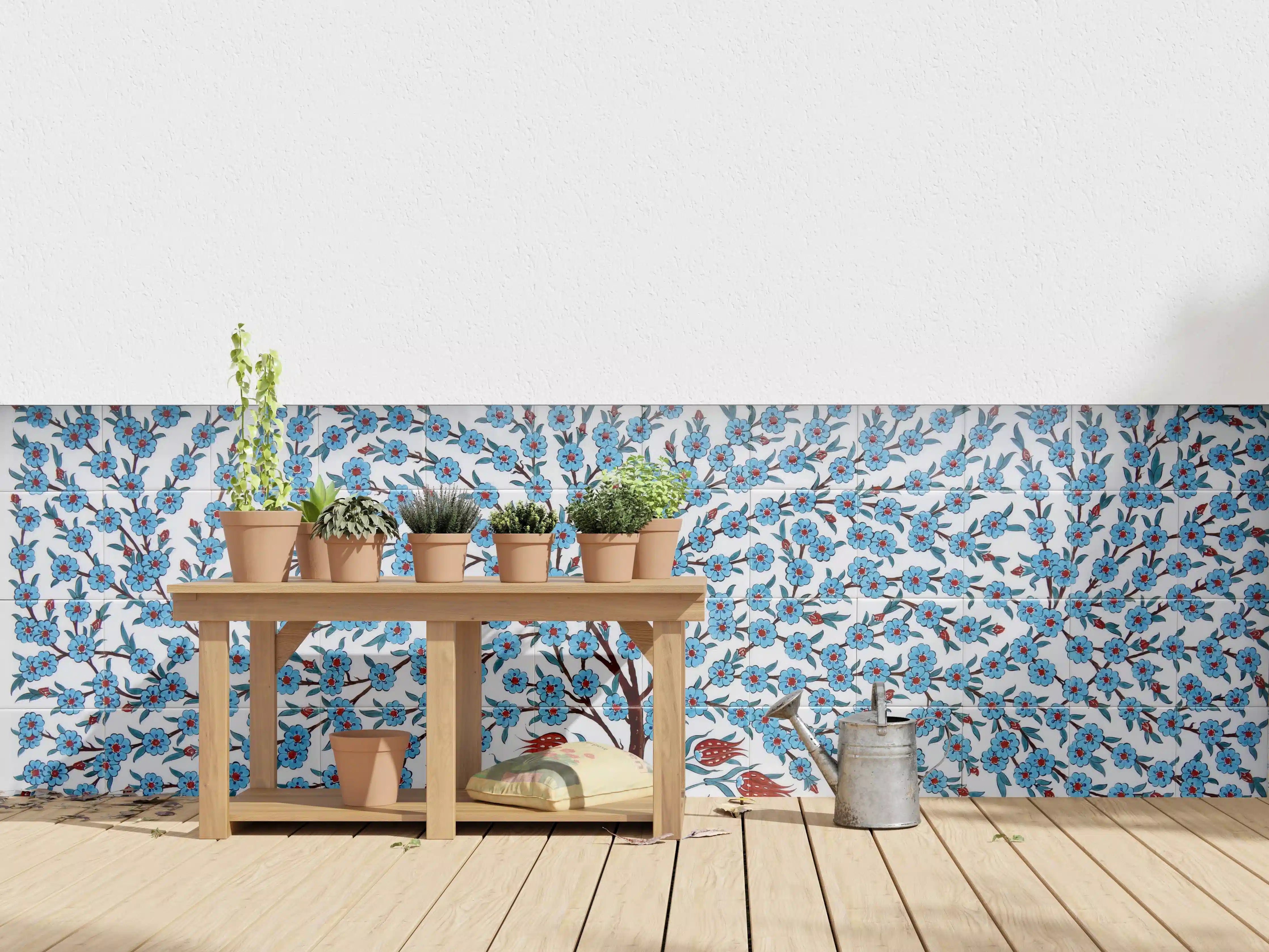 Wandverkleidung außen - Blumenbaum im Blauen Himmel