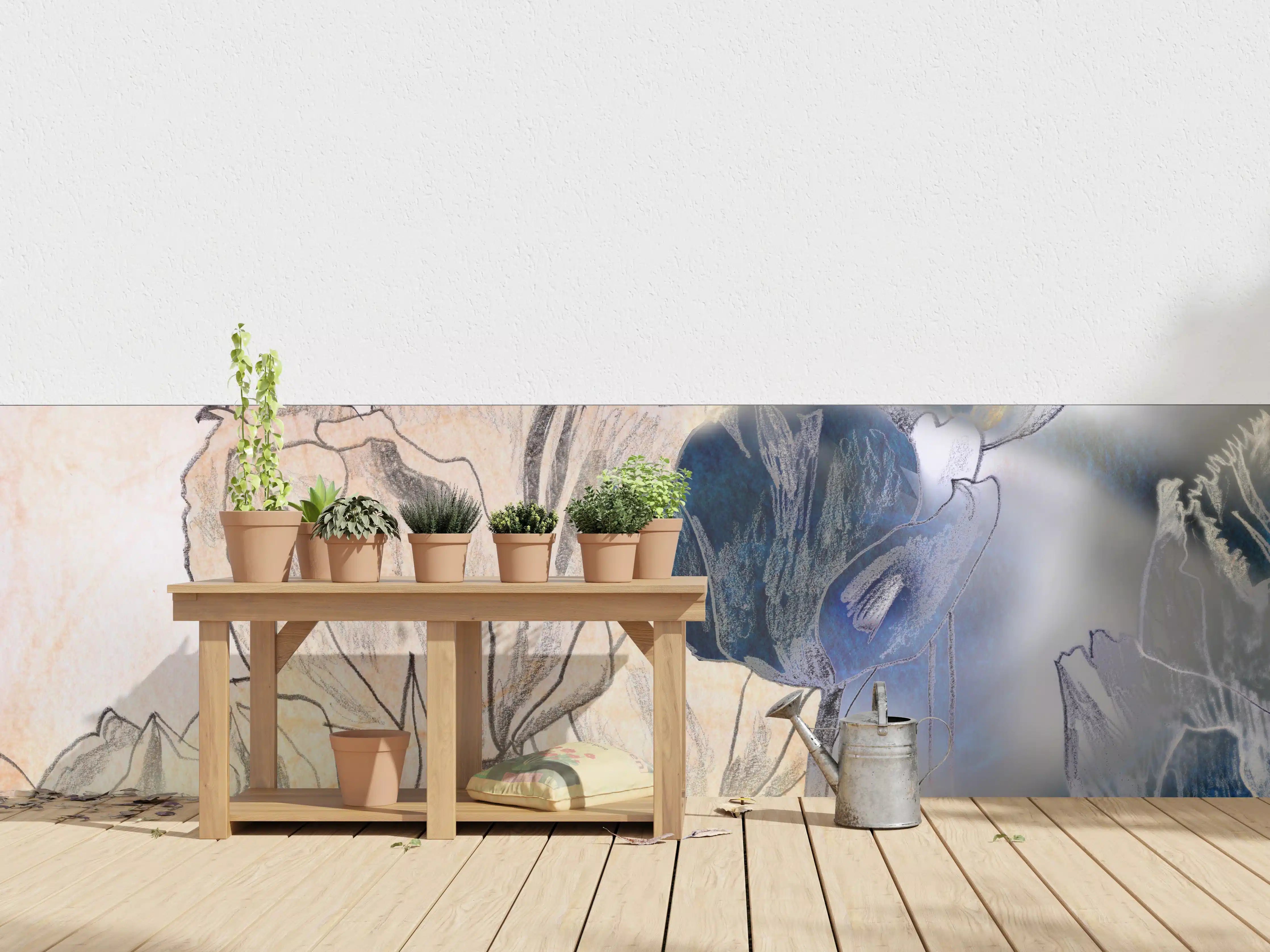 Wandverkleidung außen - Blumiges Aquarell mit sanften Farben