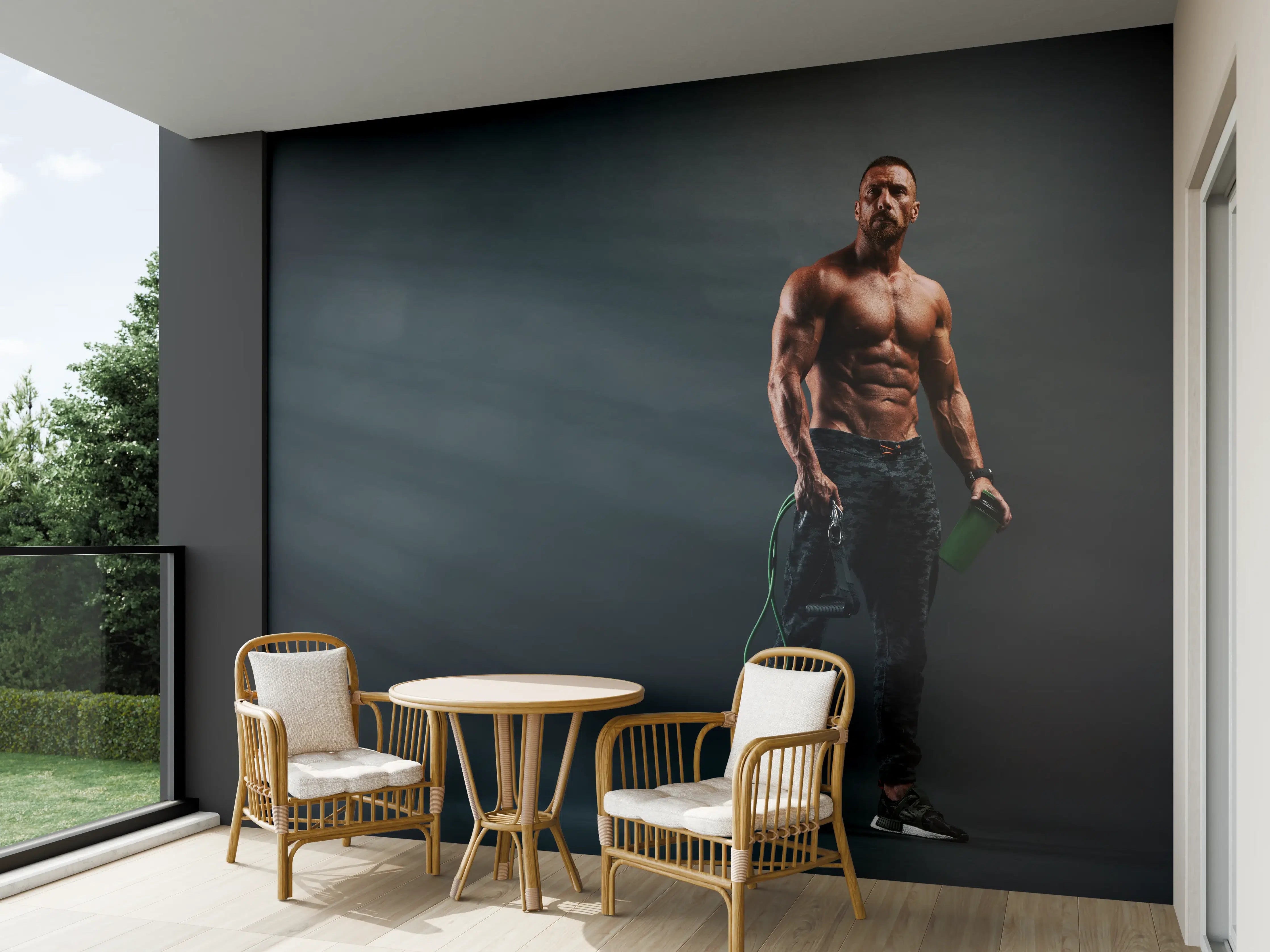 Wandverkleidung außen - Bodybuilder - Training