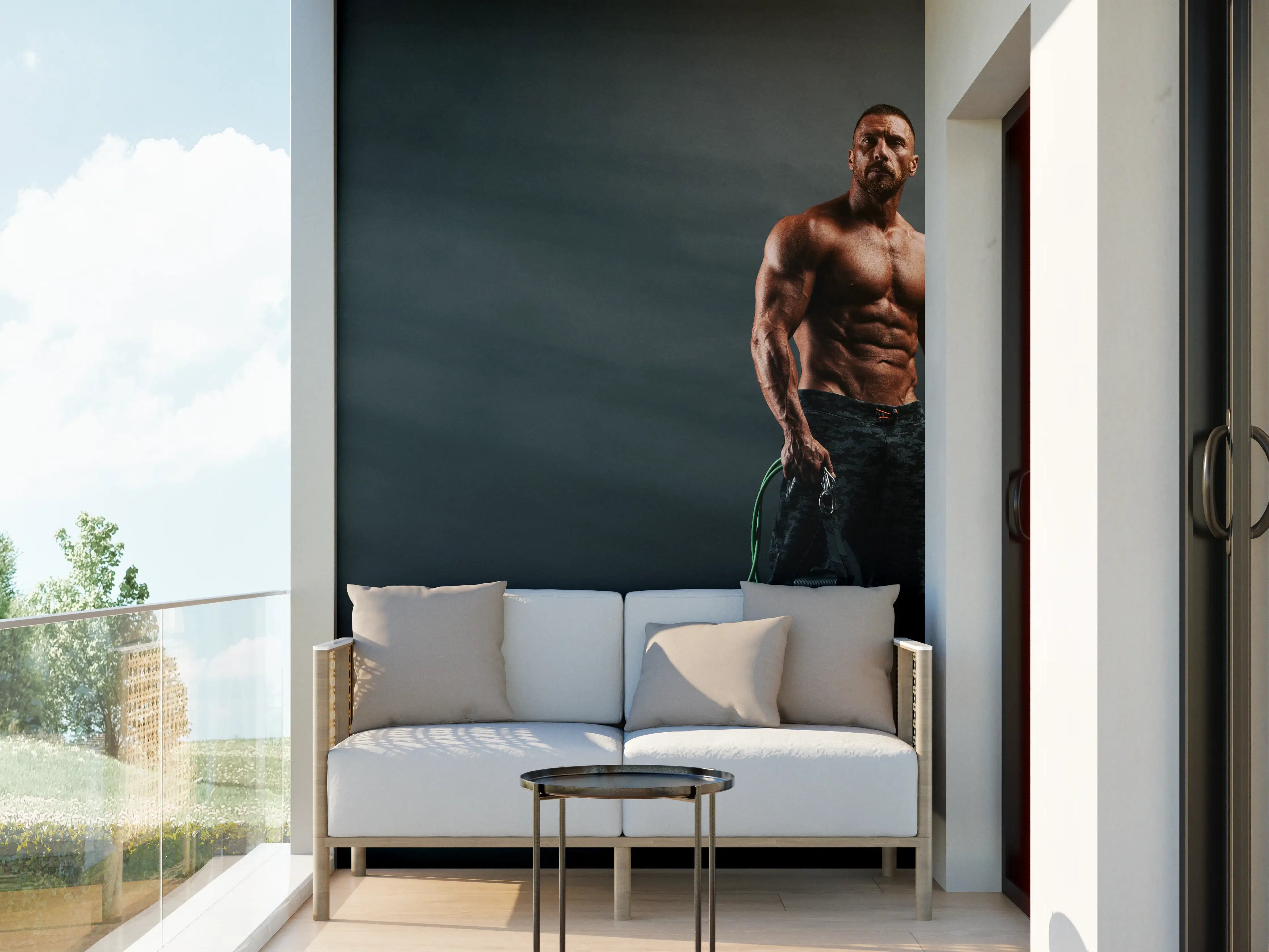 Wandverkleidung außen - Bodybuilder - Training