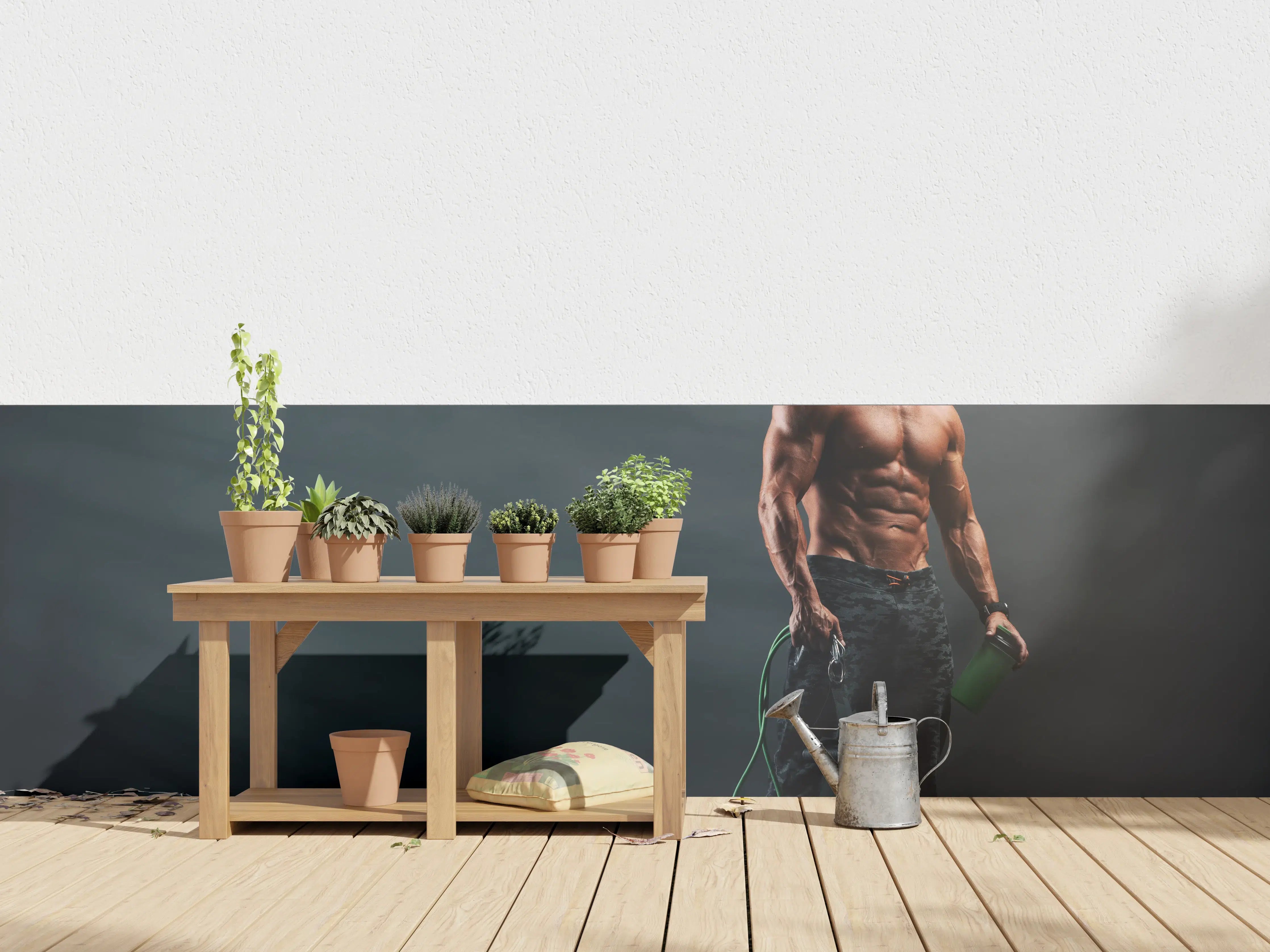 Wandverkleidung außen - Bodybuilder - Training