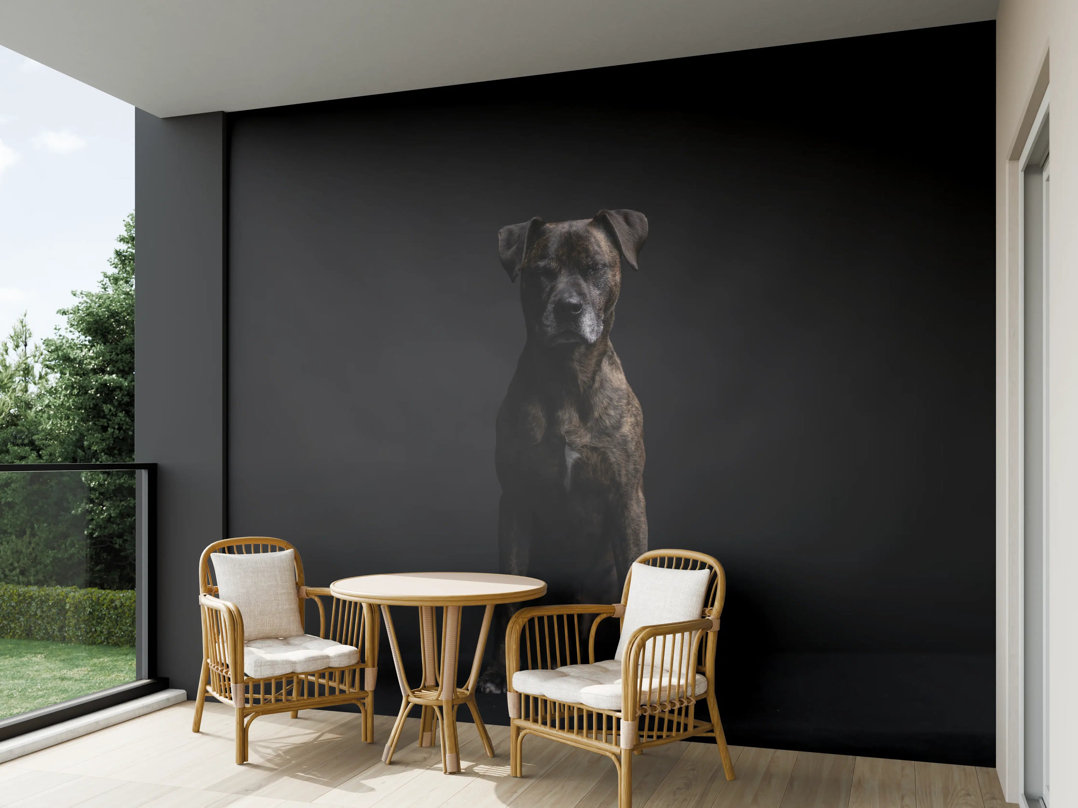 Wandverkleidung außen - Boxer Staffordshire Hund