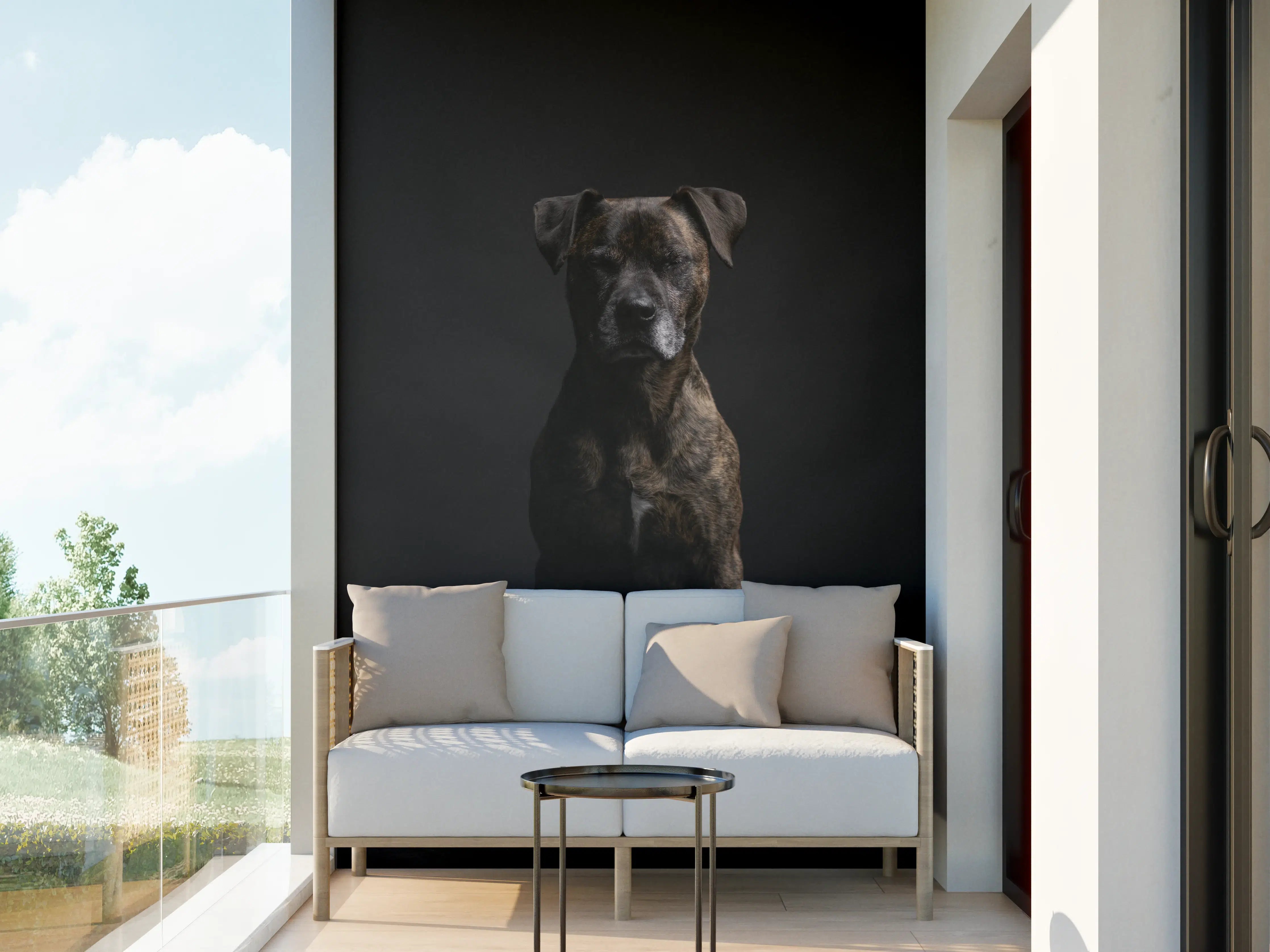 Wandverkleidung außen - Boxer Staffordshire Hund