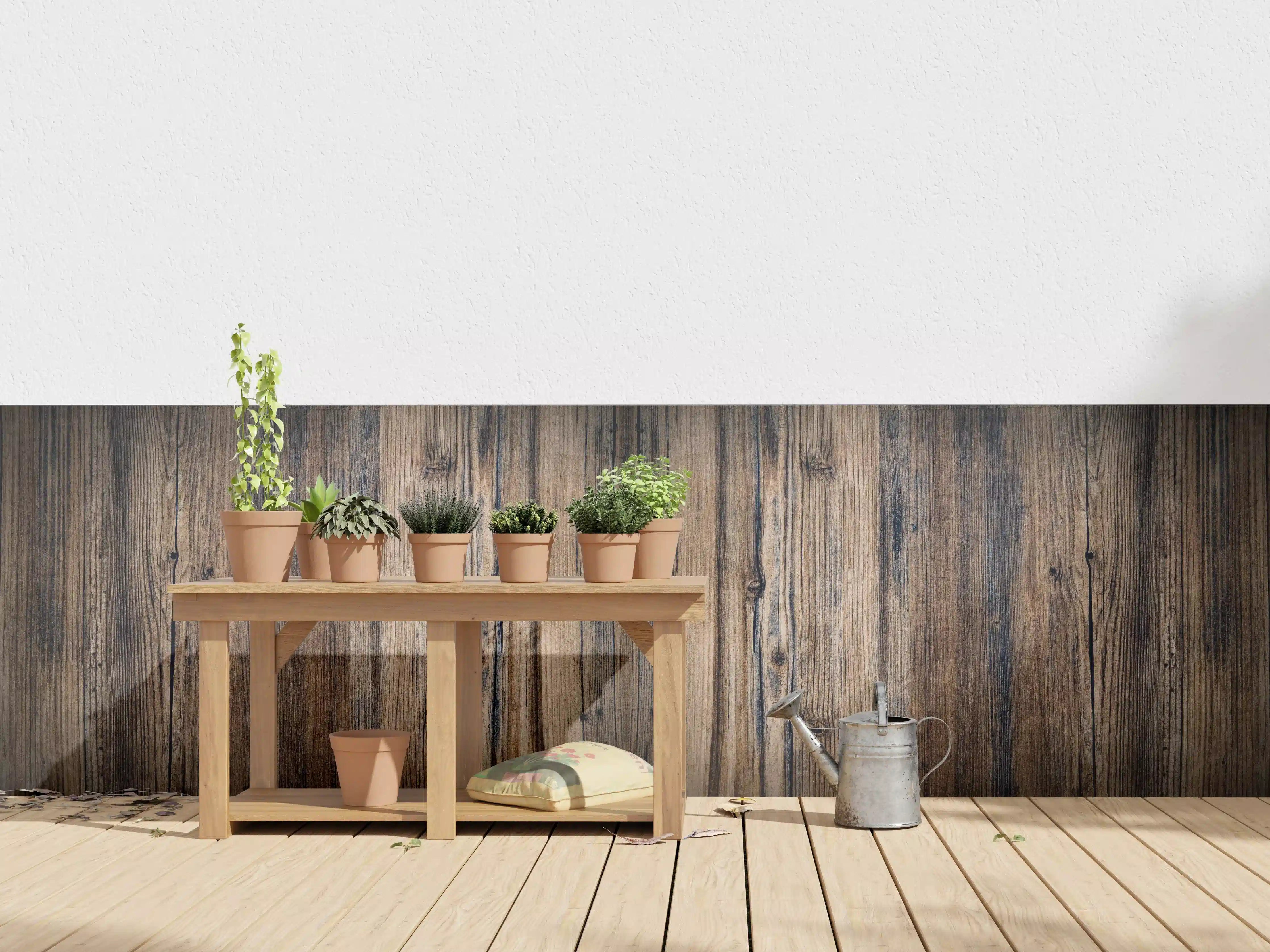 Wandverkleidung außen - Bräunlicher Holz Hintergrund