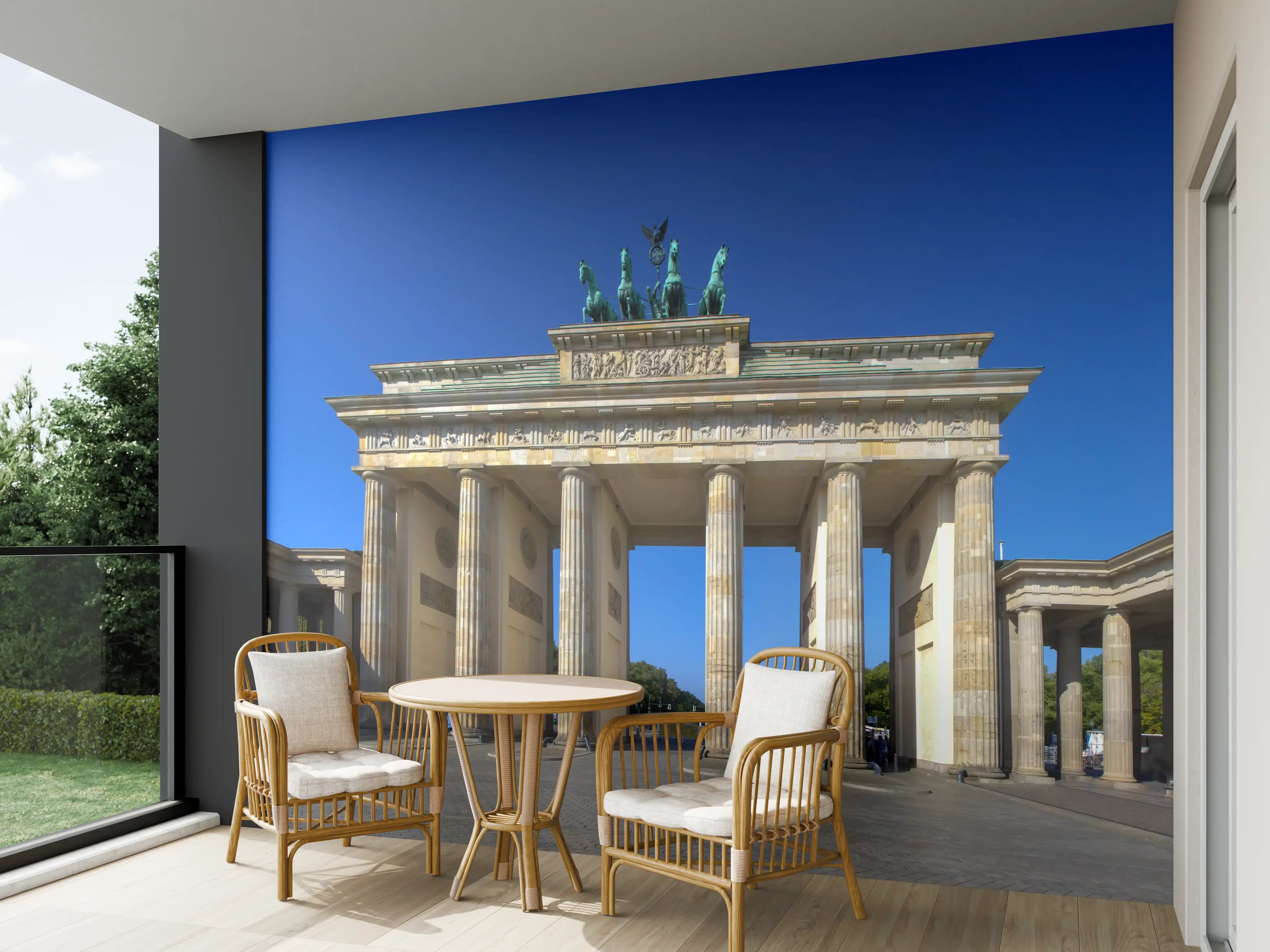 Wandverkleidung außen - Brandenburger Tor in Berlin bei Tag