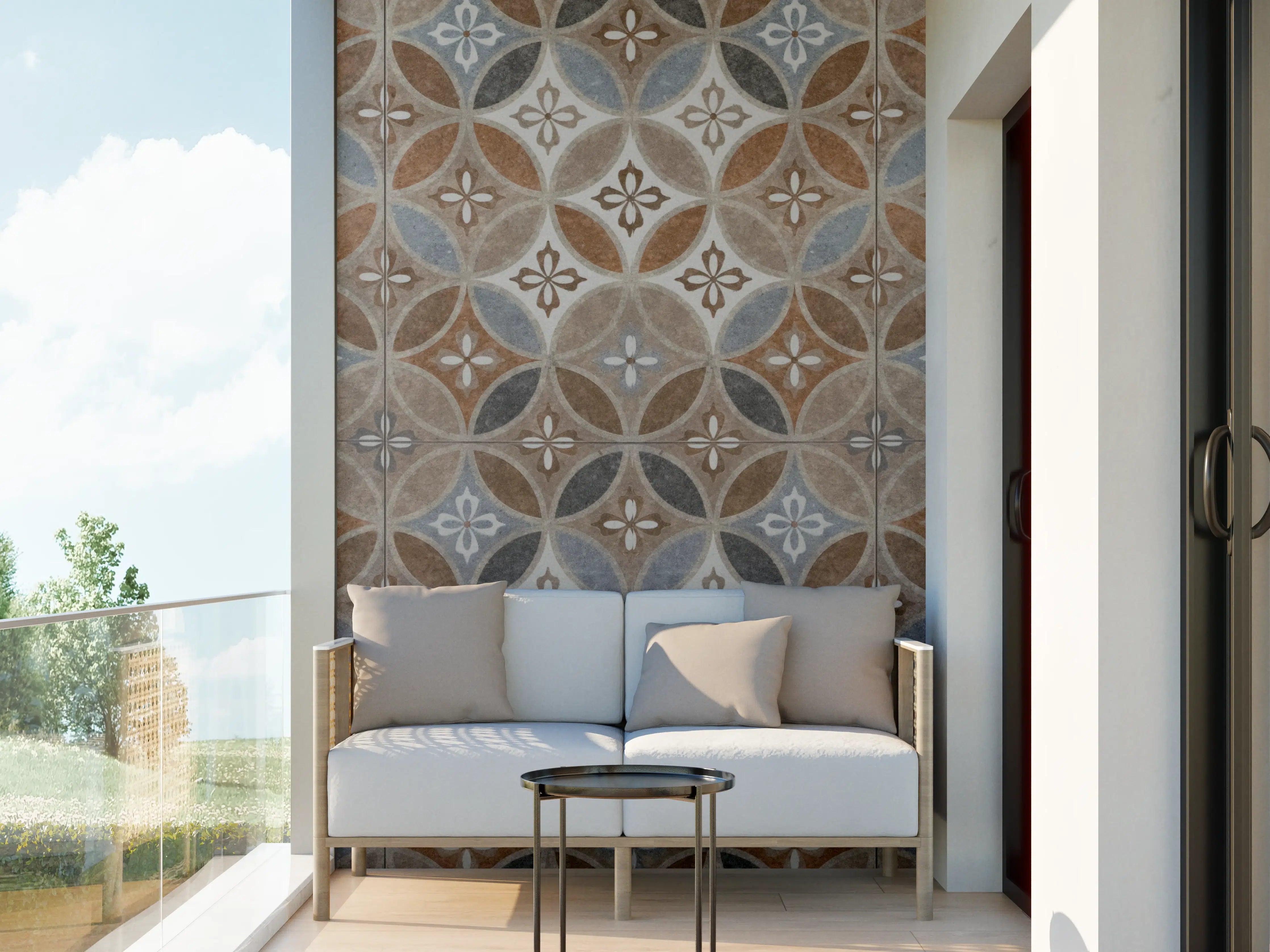 Wandverkleidung außen - Braun-Beiges Vintage Mosaik