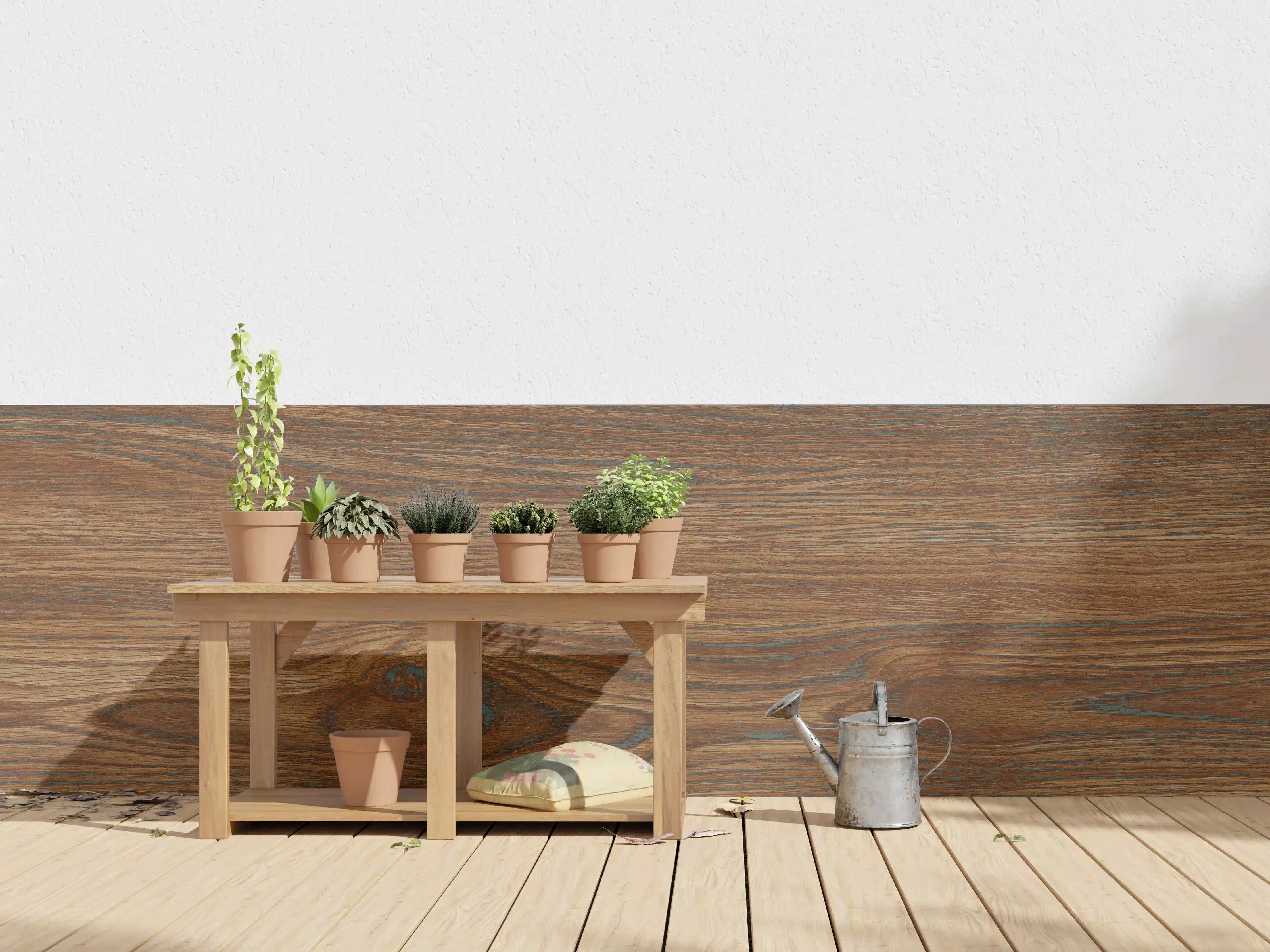 Wandverkleidung außen - Braune Holztextur mit Streifenmuster