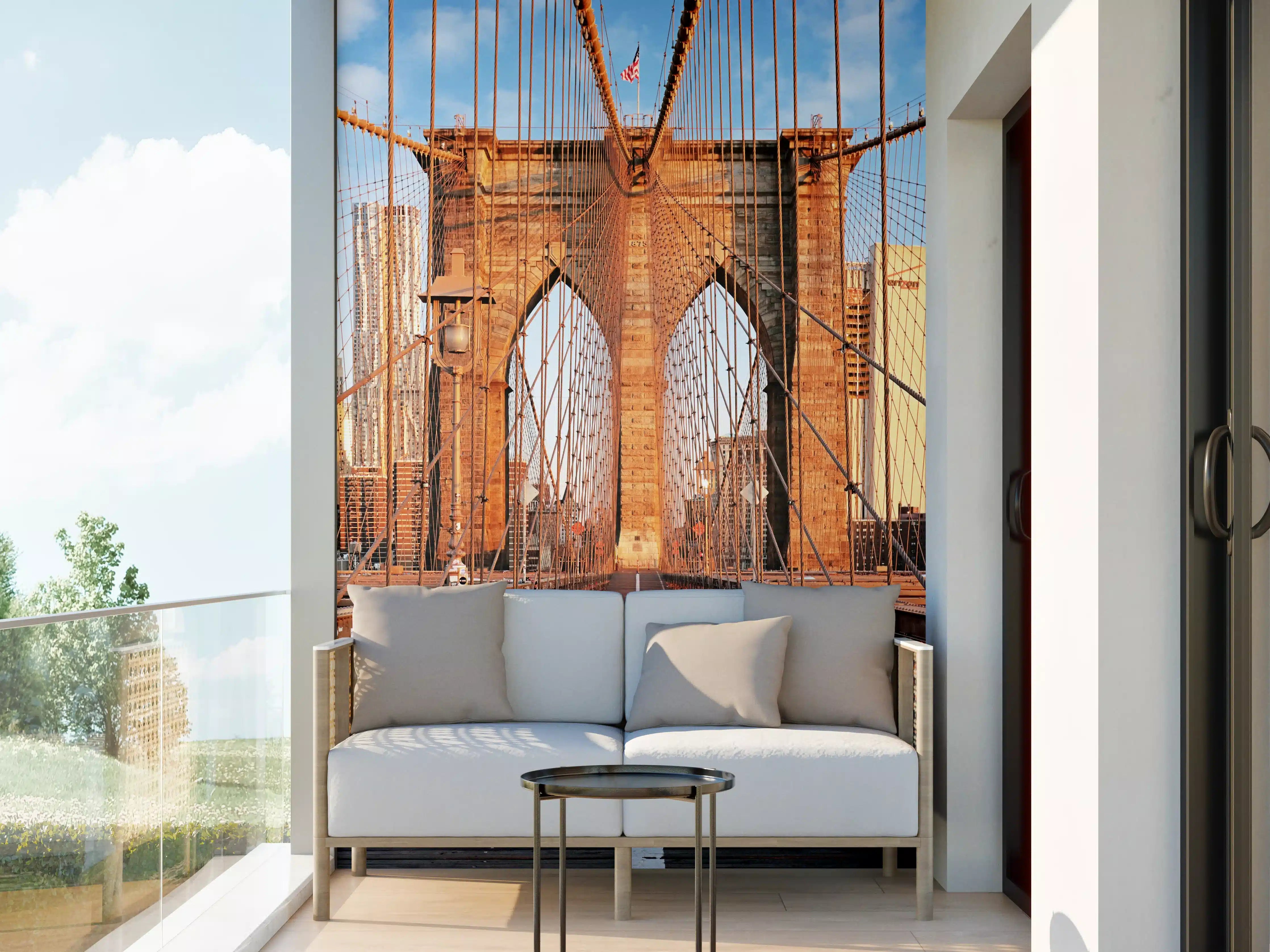 Wandverkleidung außen - Brooklyn Bridge bei Sonnenaufgang