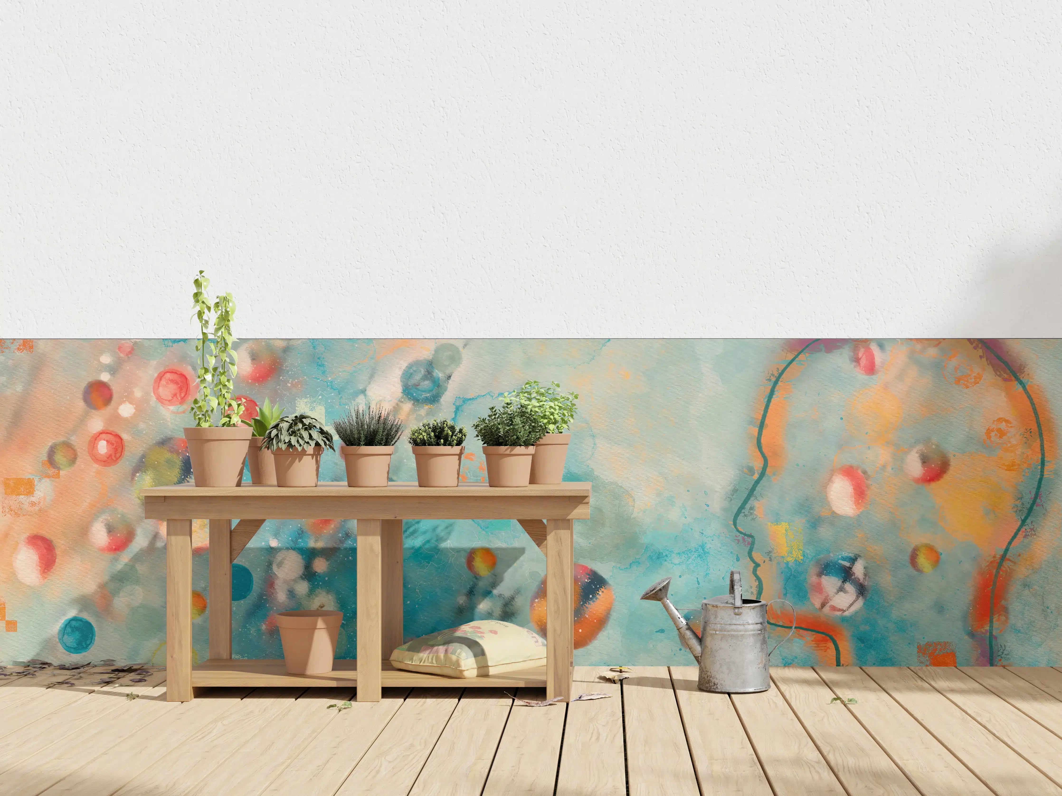 Wandverkleidung außen - Bunte Aquarellkonzept Kunst