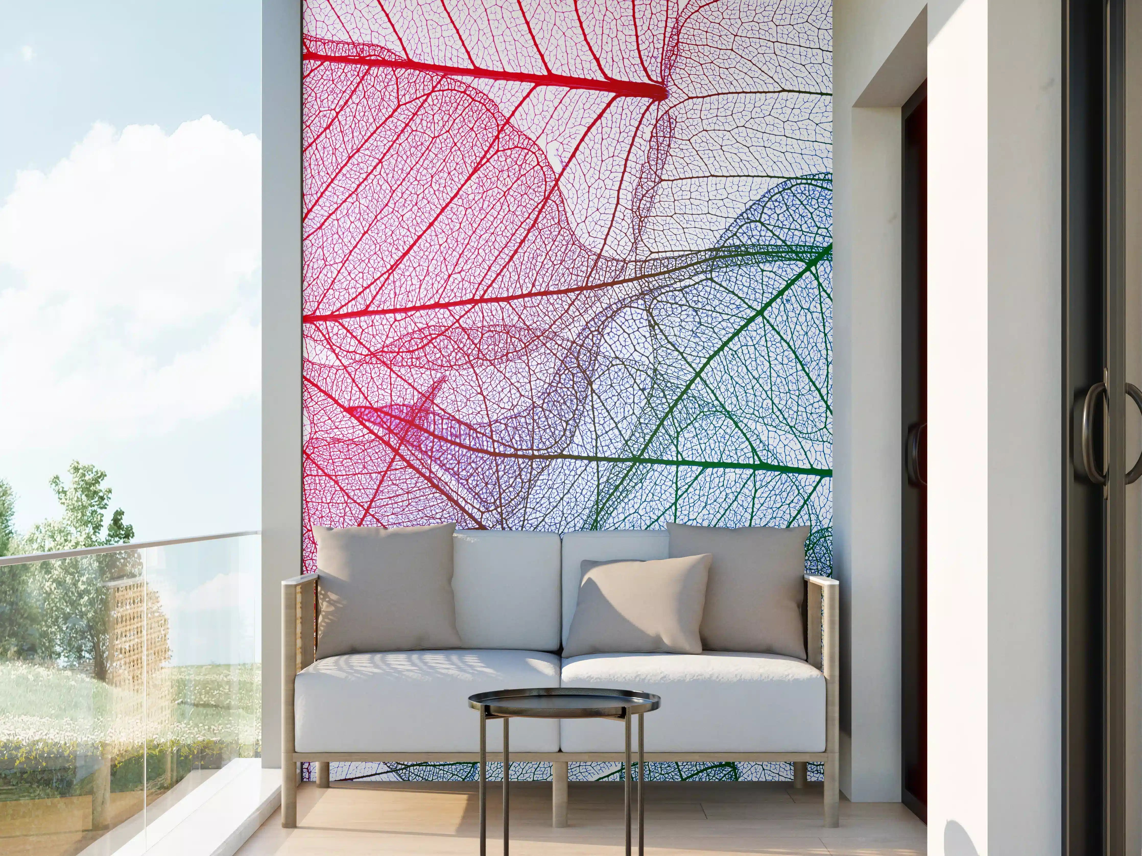 Wandverkleidung außen - Bunte Blattadern Textur