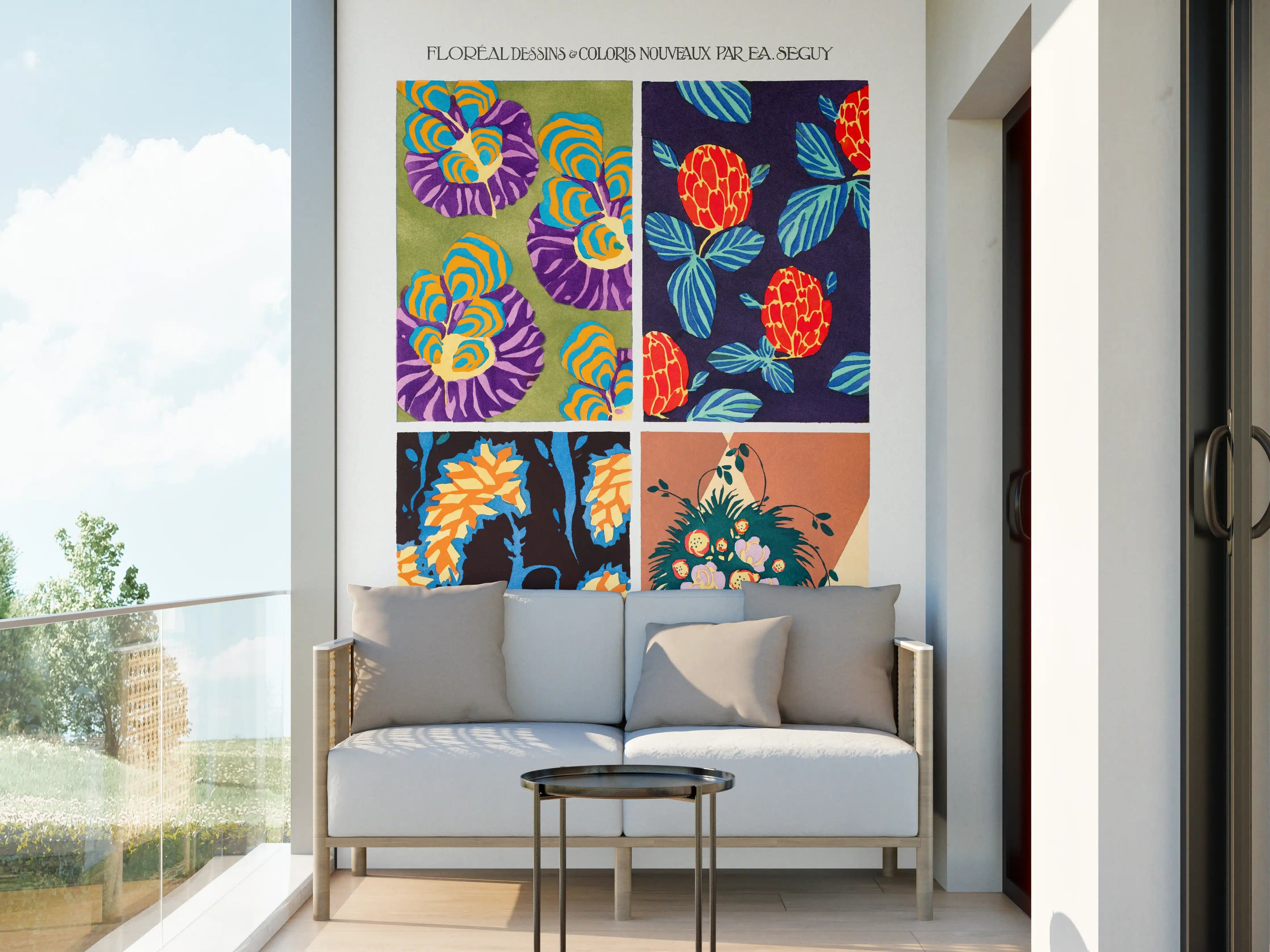 Wandverkleidung außen - Bunte Blumenmuster