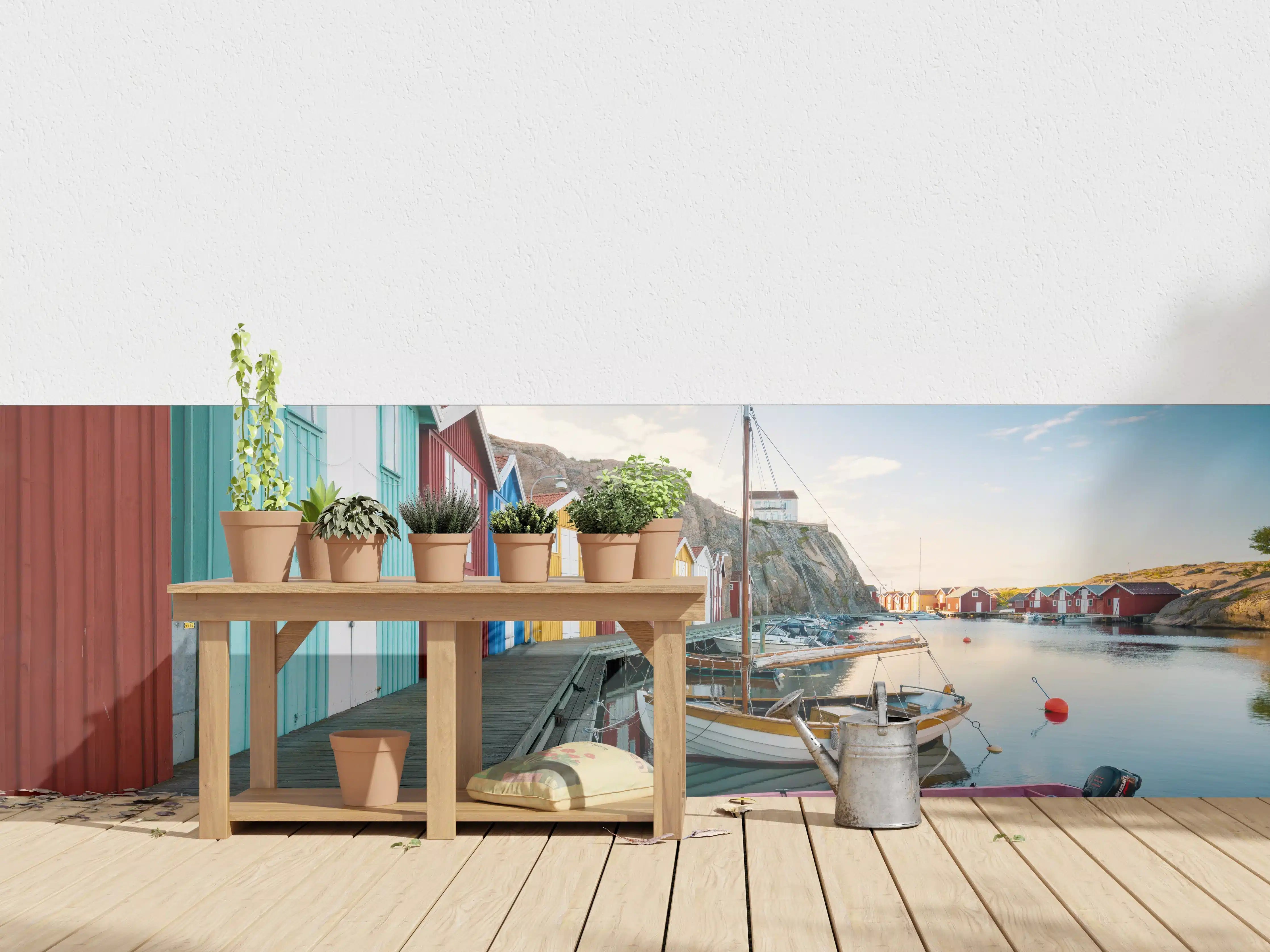 Wandverkleidung außen - Bunte Hütten am Hafen Smögen