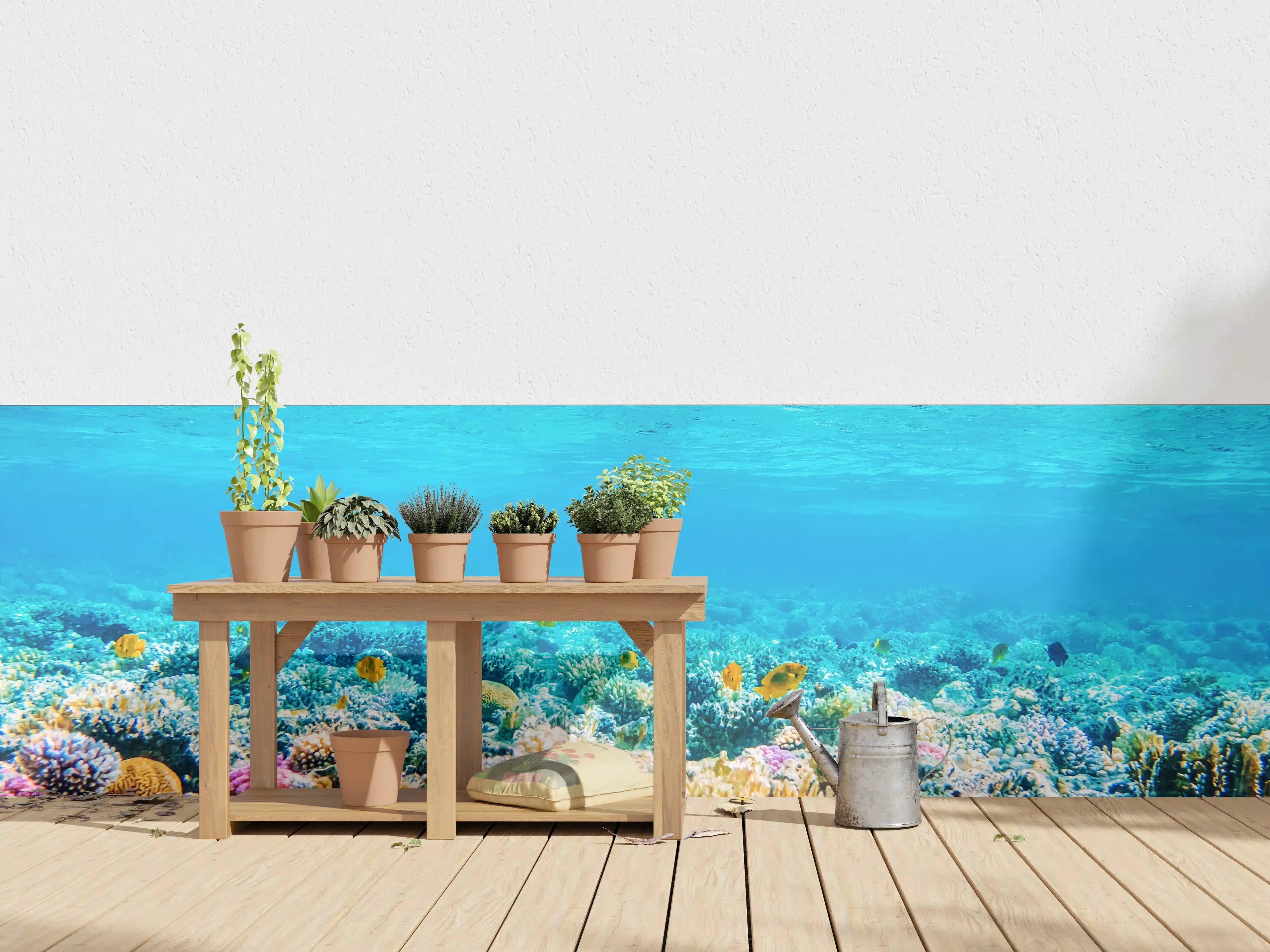 Wandverkleidung außen - Bunte Korallenriffe unter Wasser
