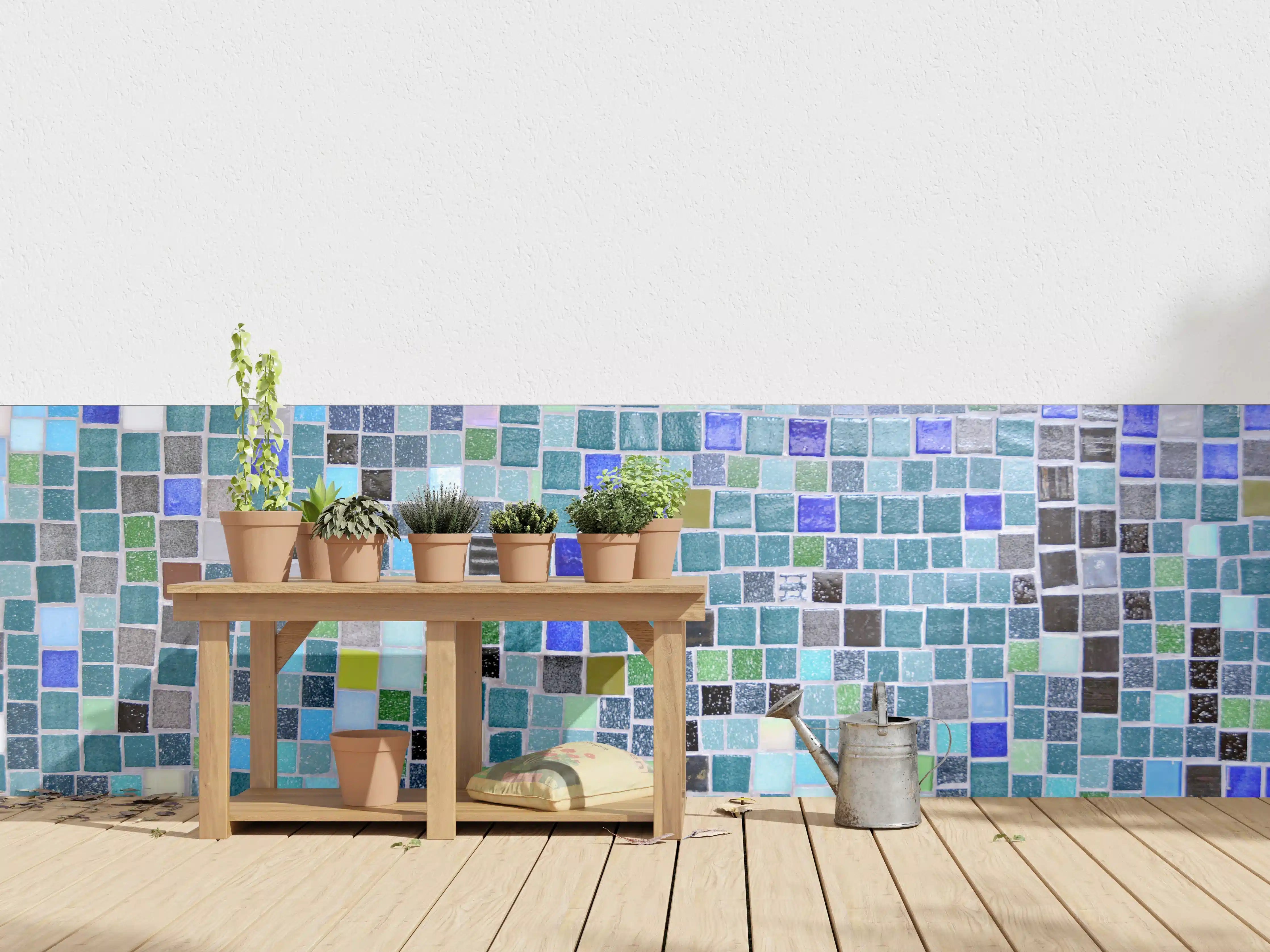 Wandverkleidung außen - Bunte Mosaikfliesen-Wand