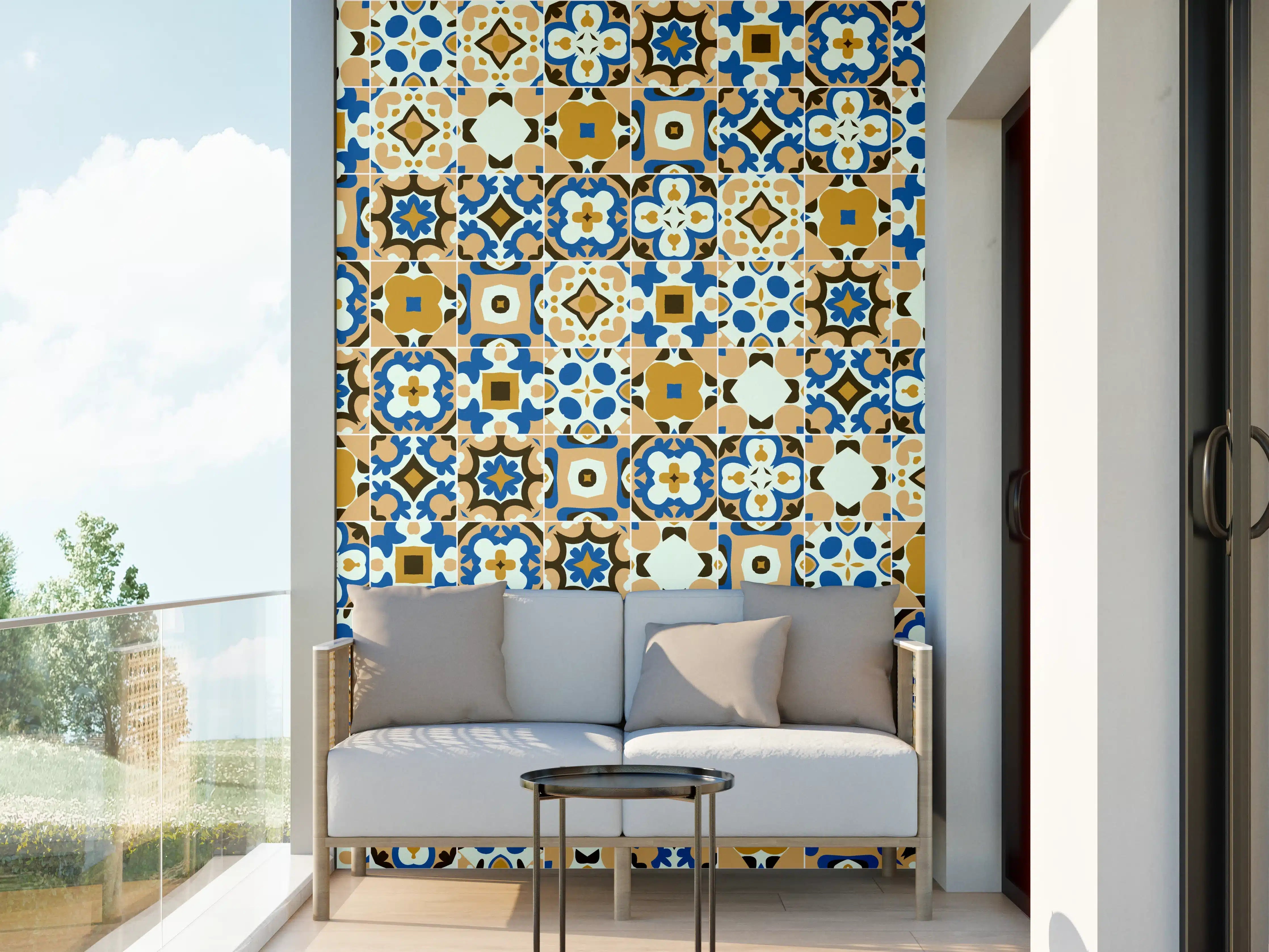 Wandverkleidung außen - Bunte Mosaikfliesen mit orientalischem Muster