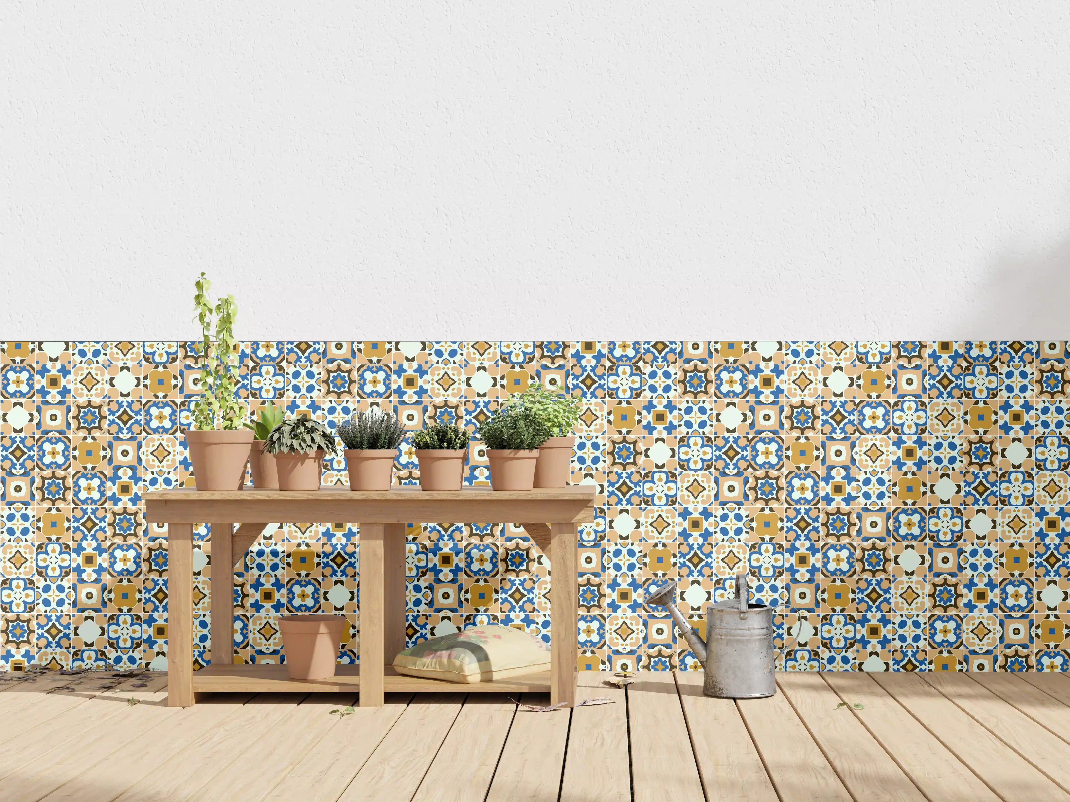 Wandverkleidung außen - Bunte Mosaikfliesen mit orientalischem Muster