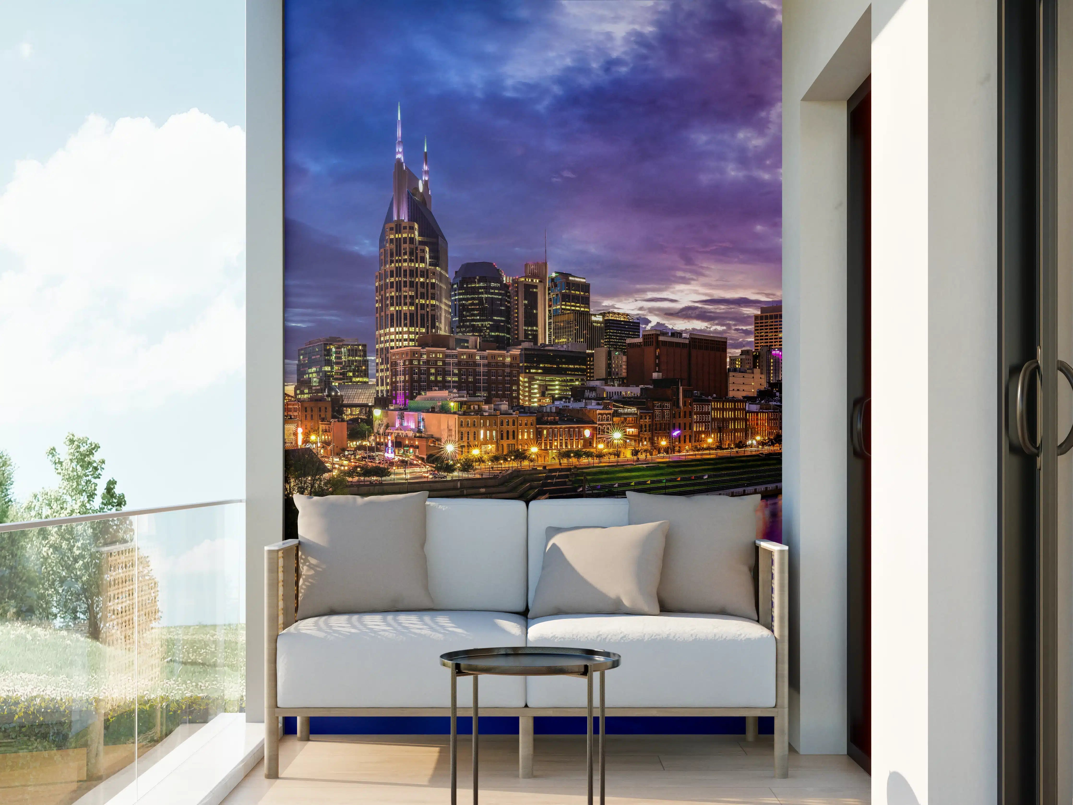 Wandverkleidung außen - Bunte Skyline von Nashville