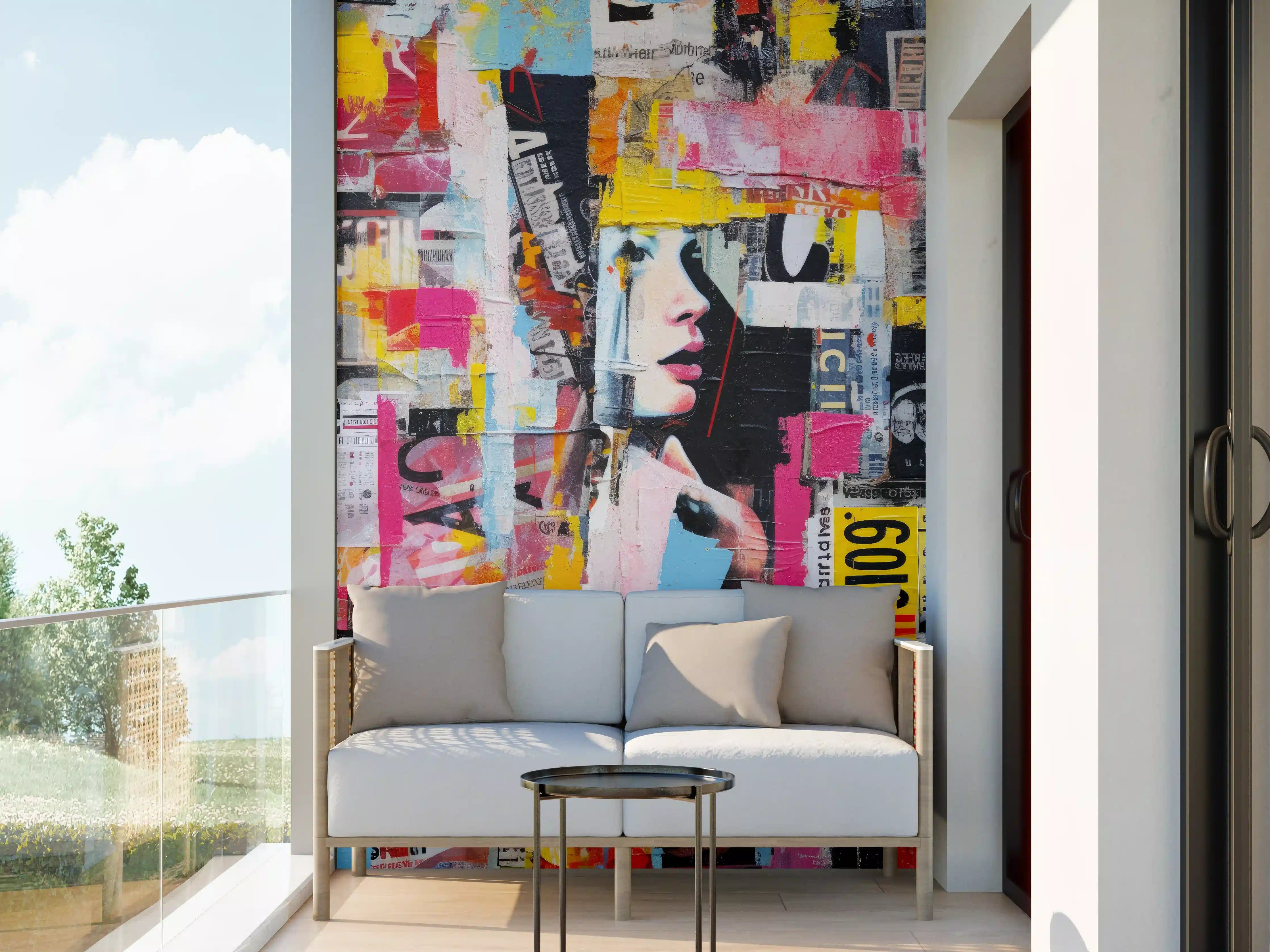 Wandverkleidung außen - Bunte Urban-Art-Kollage
