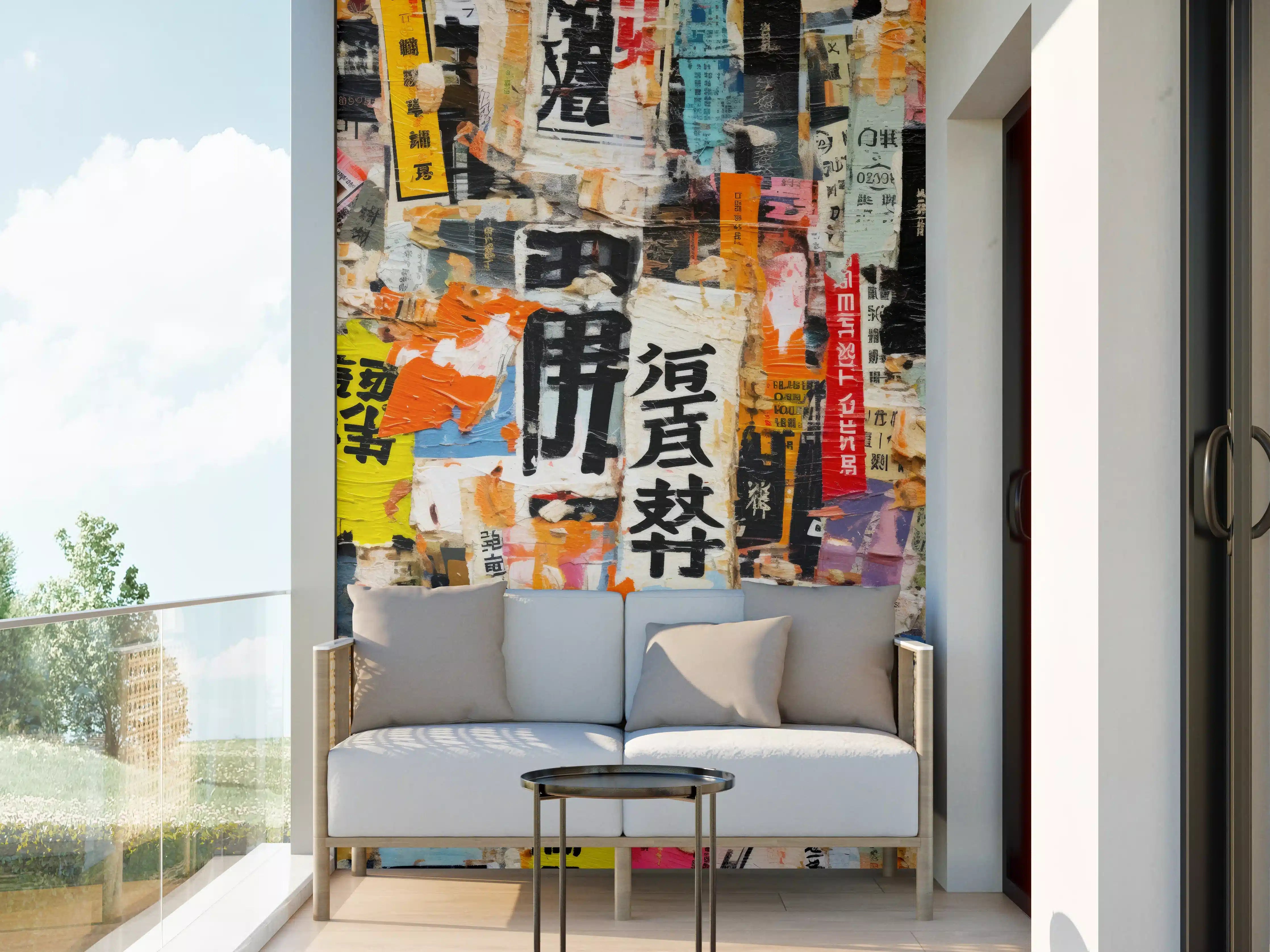Wandverkleidung außen - Bunte Urban-Collage Textur