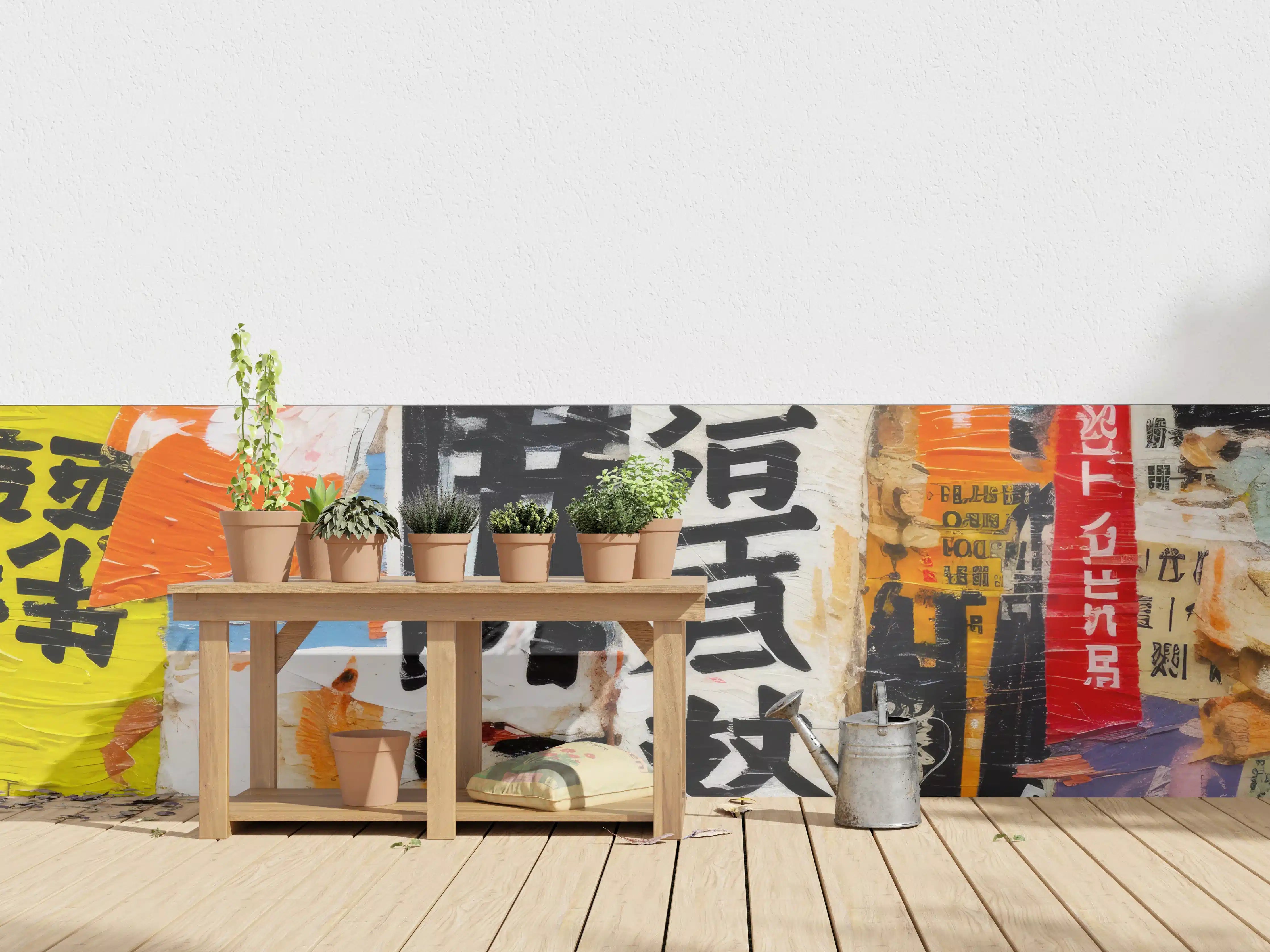 Wandverkleidung außen - Bunte Urban-Collage Textur