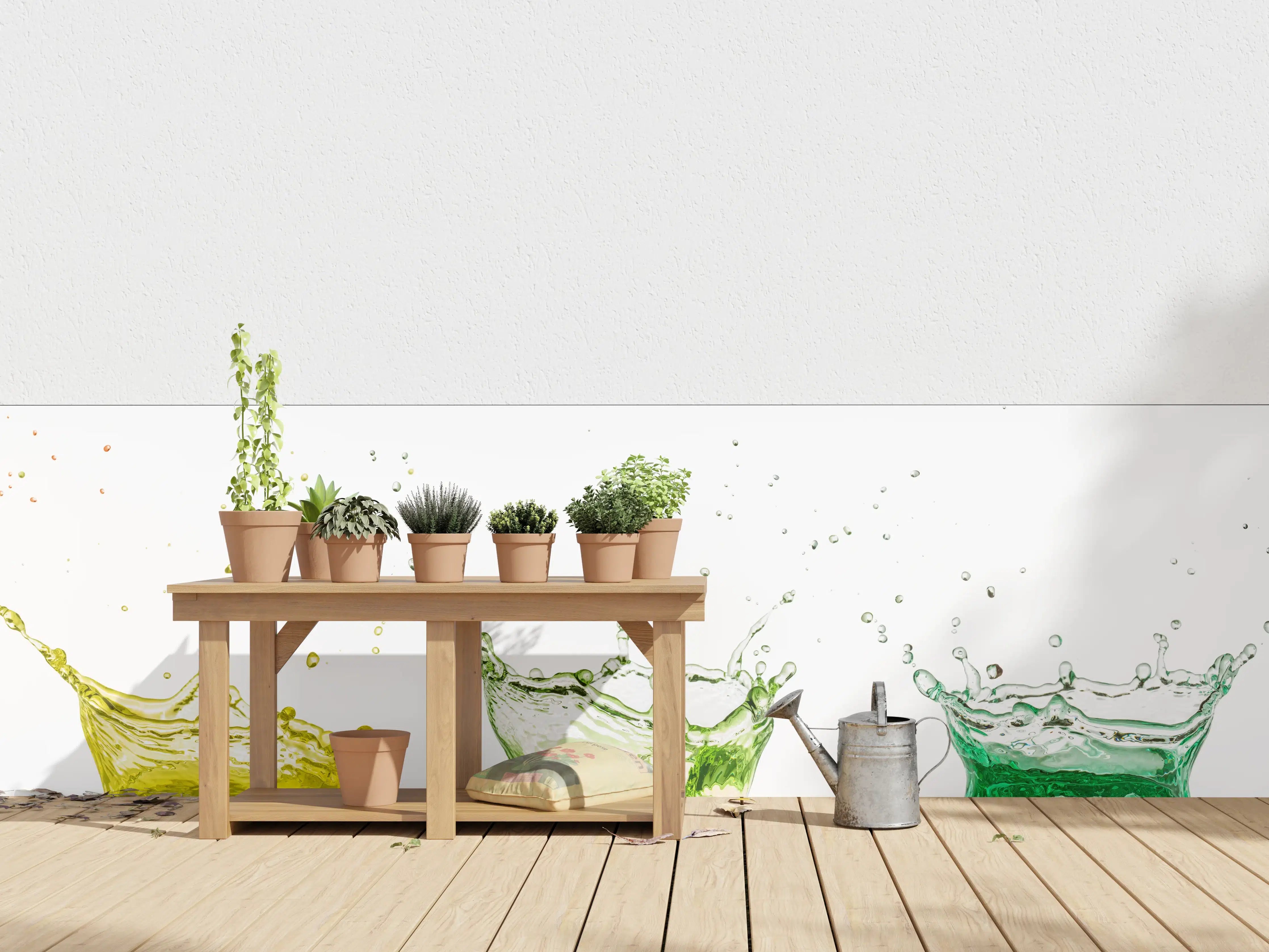 Wandverkleidung außen - Bunte Wasserspritzer