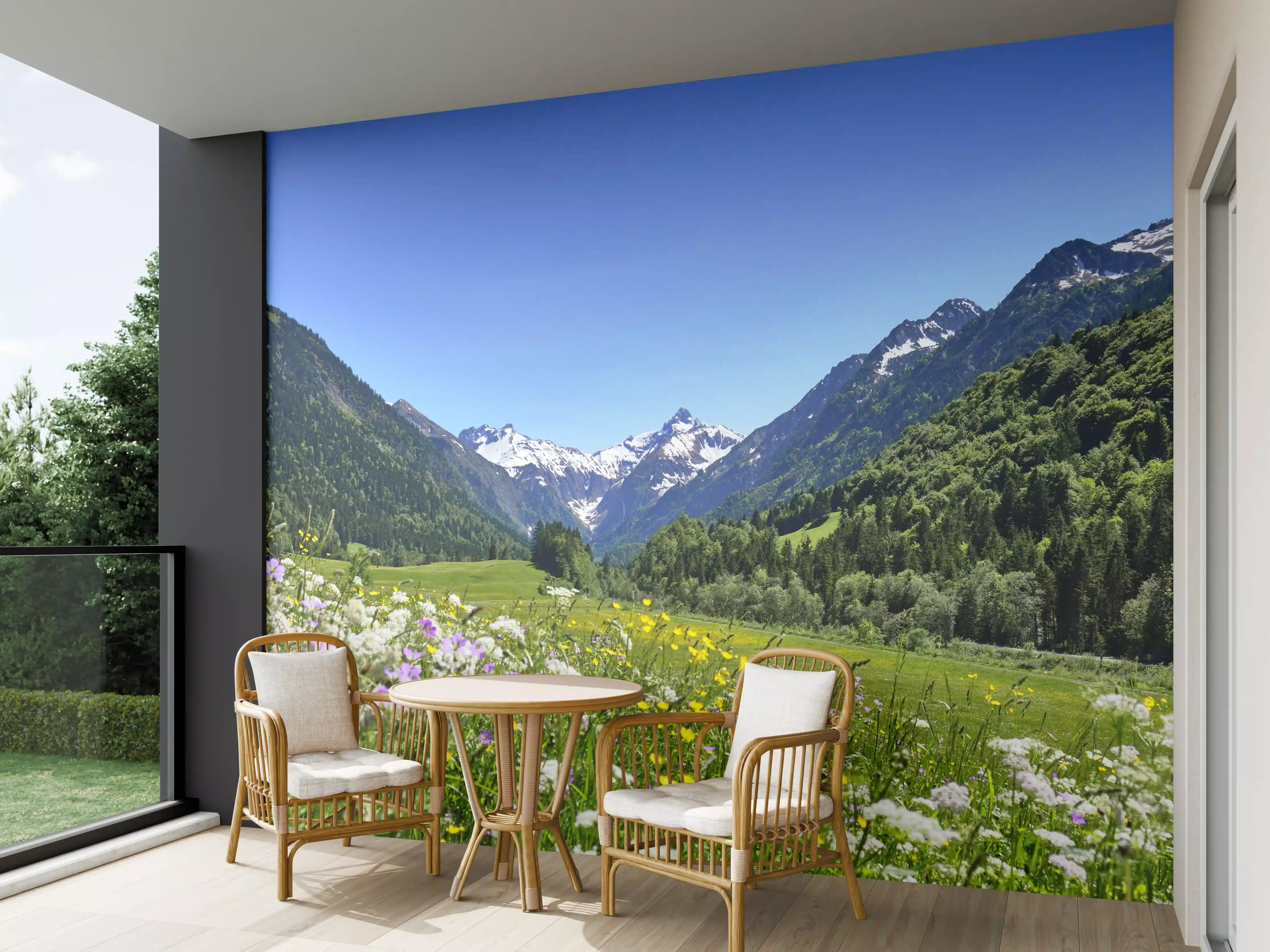 Wandverkleidung außen - Bunte Wiese in den Alpen