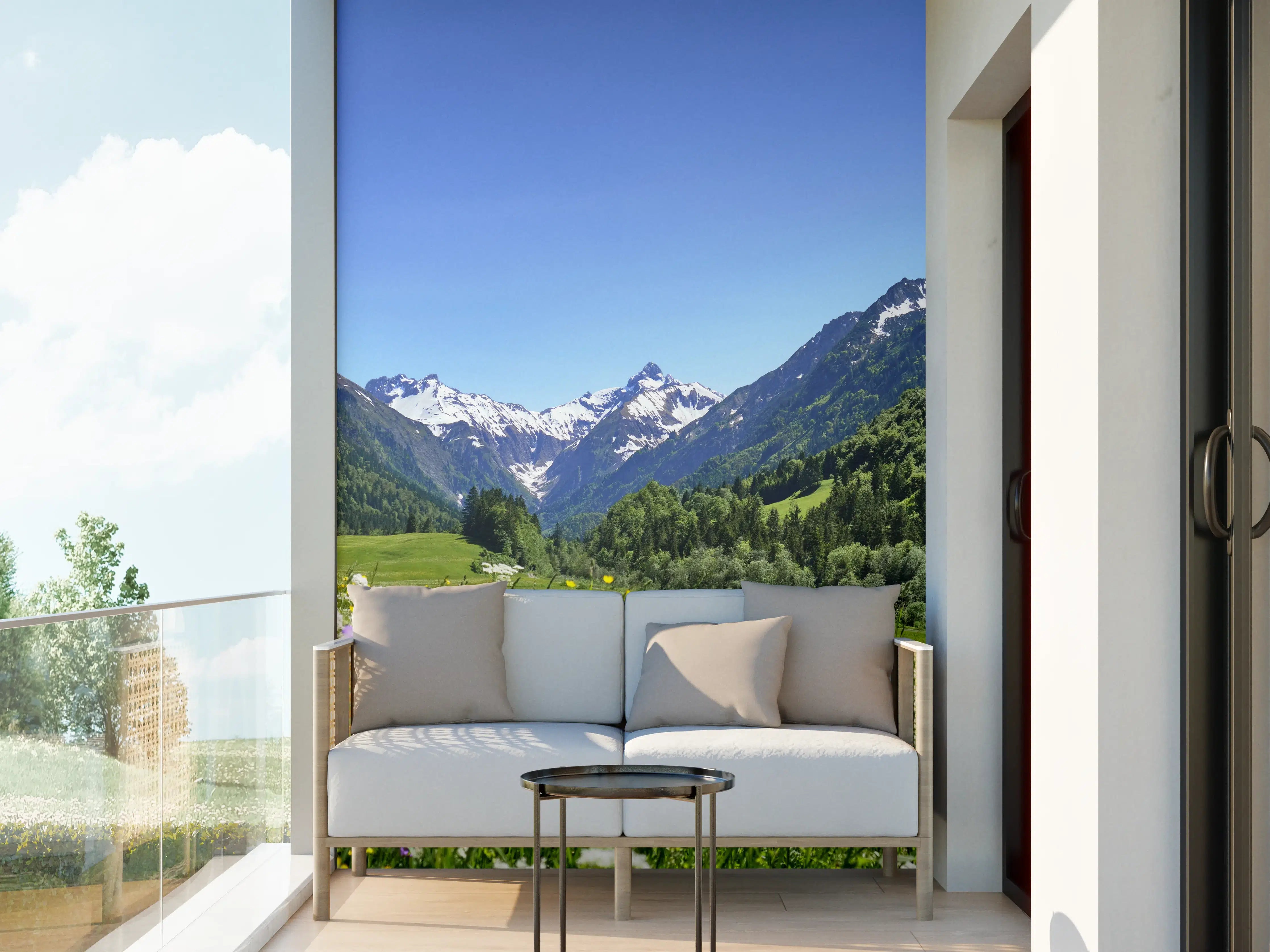 Wandverkleidung außen - Bunte Wiese in den Alpen