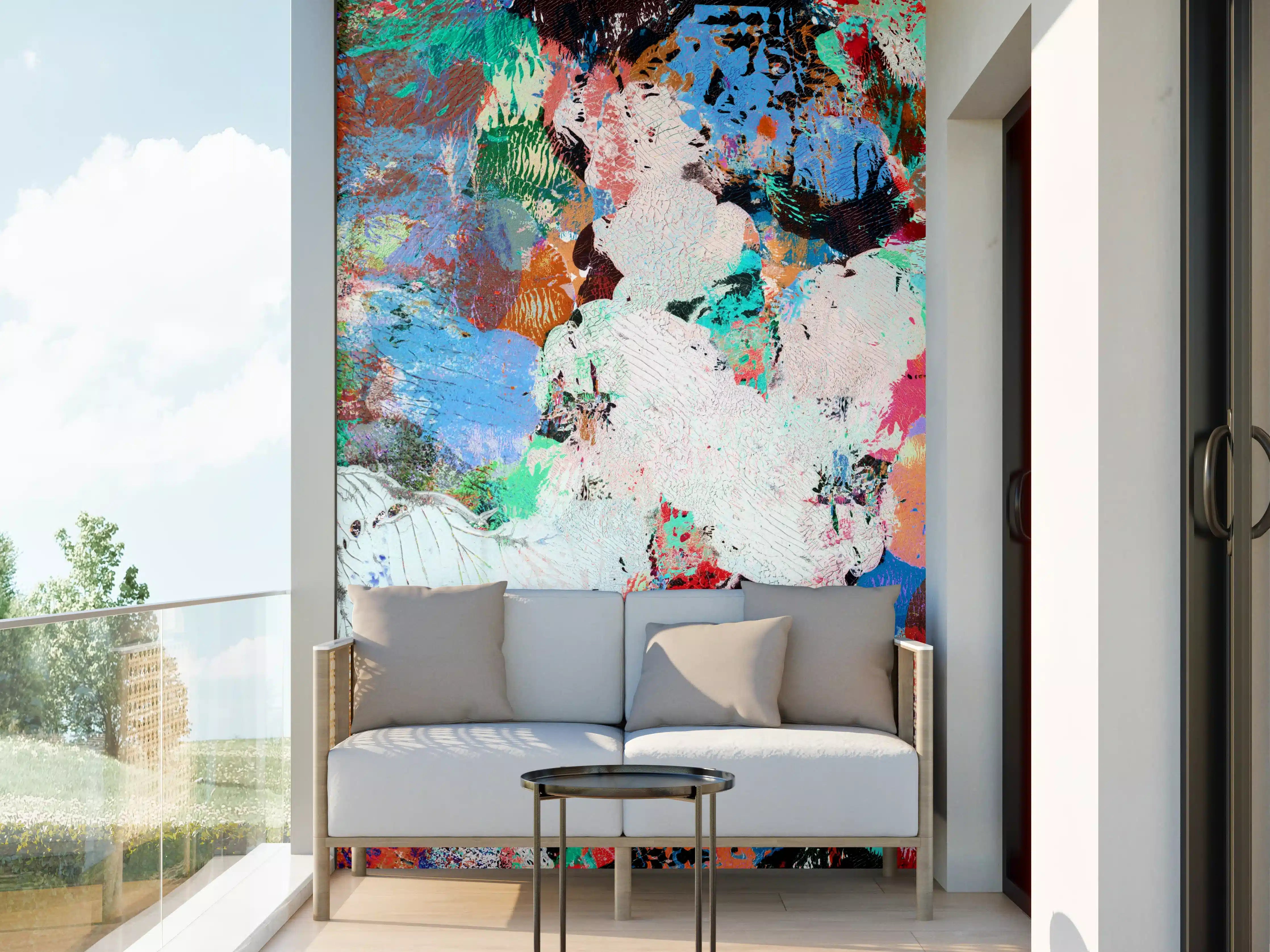 Wandverkleidung außen - Bunte lebendige Kunst