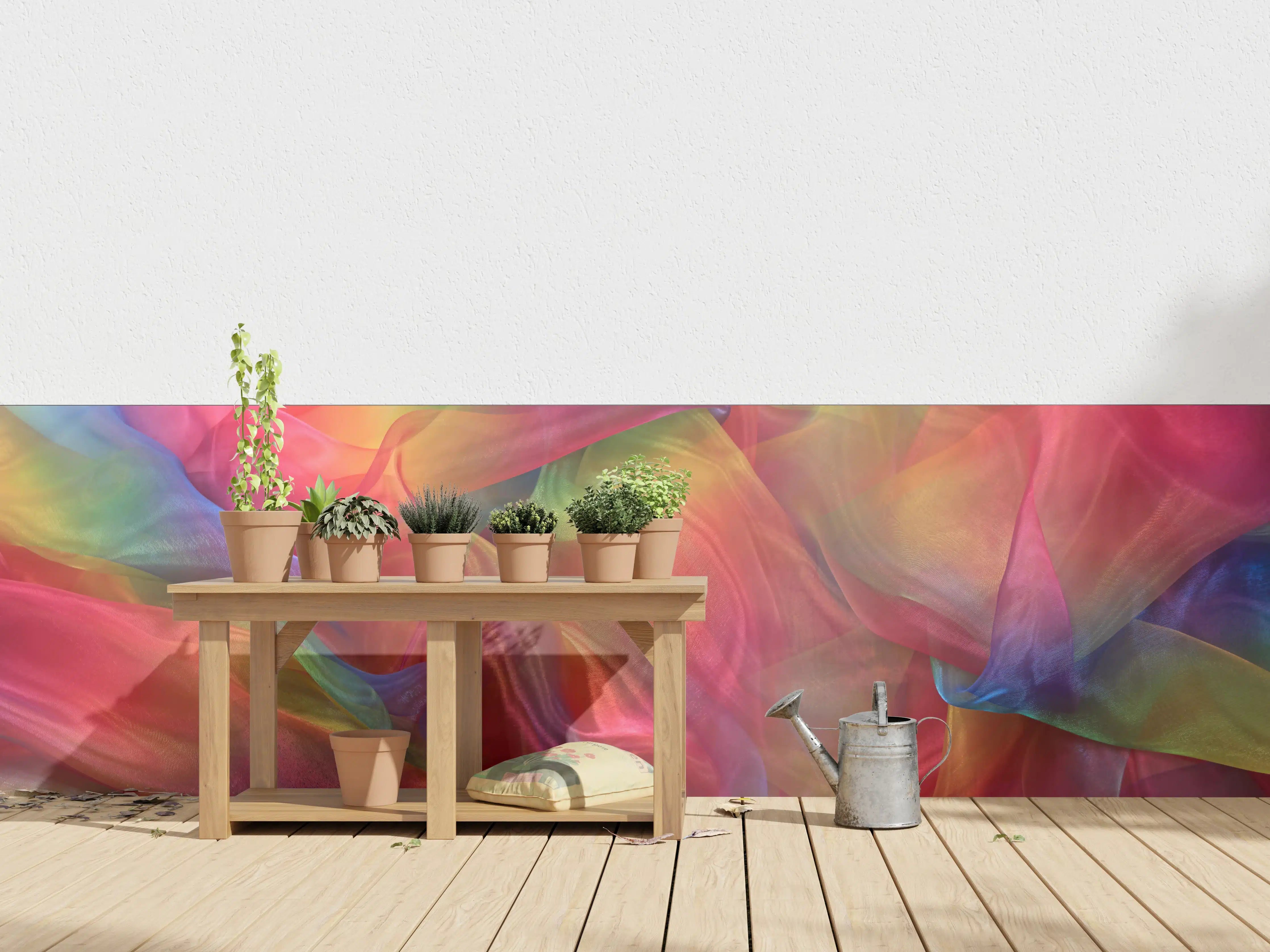 Wandverkleidung außen - Bunte, farbenfrohe Stoffwäsche