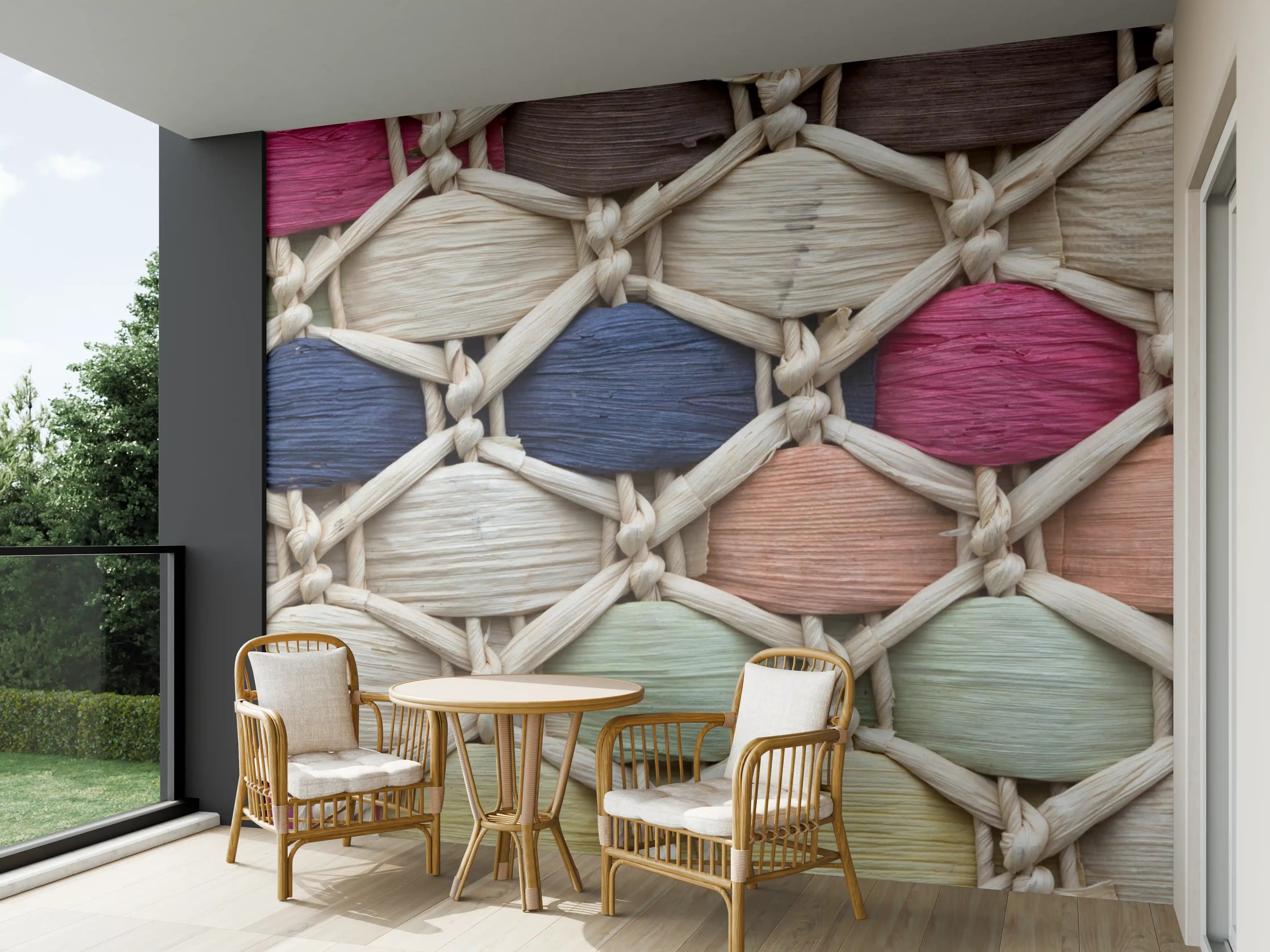 Wandverkleidung außen - Bunten Baststoff-Textur