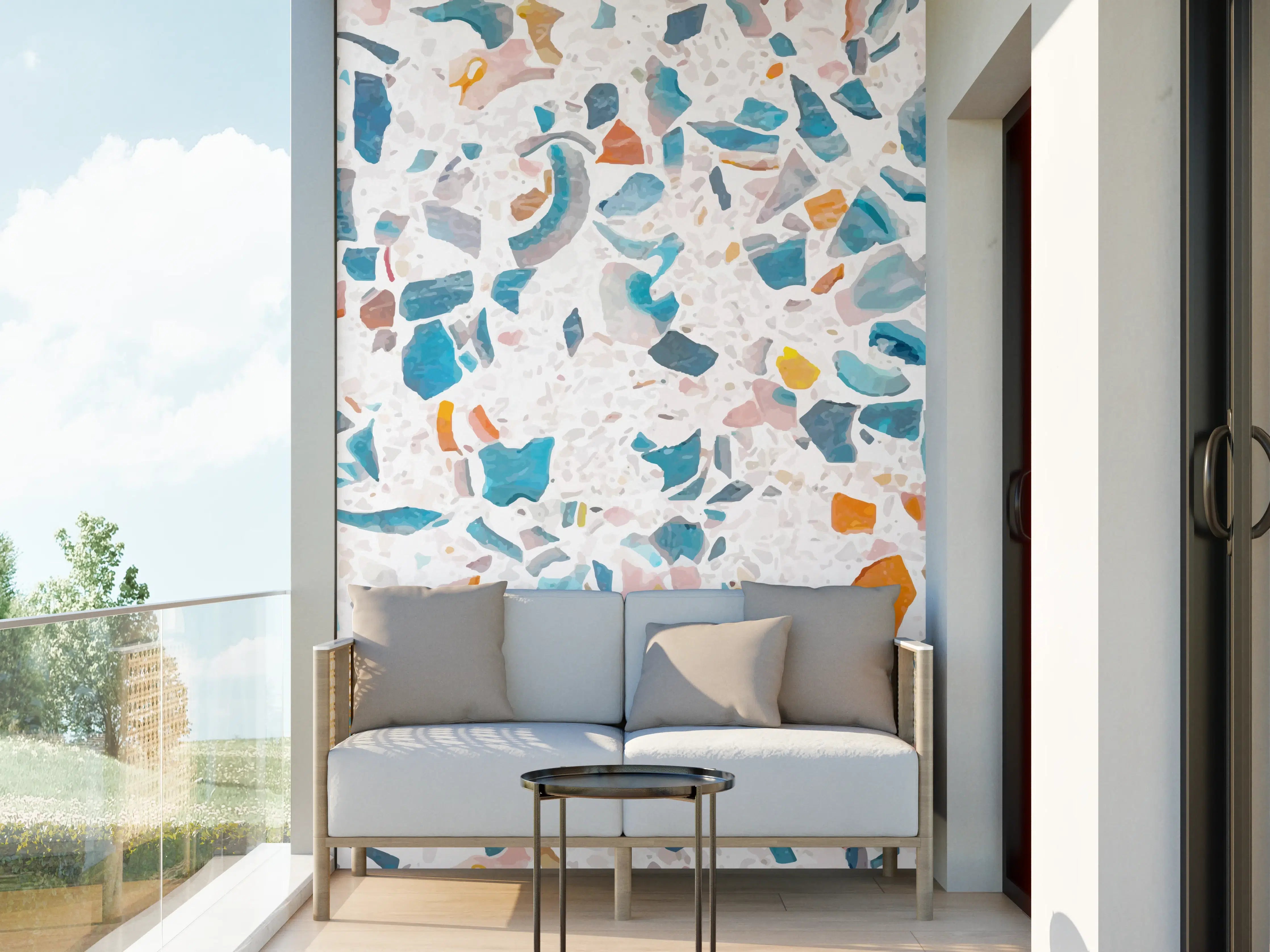 Wandverkleidung außen - Bunter Terrazzo Designbelag
