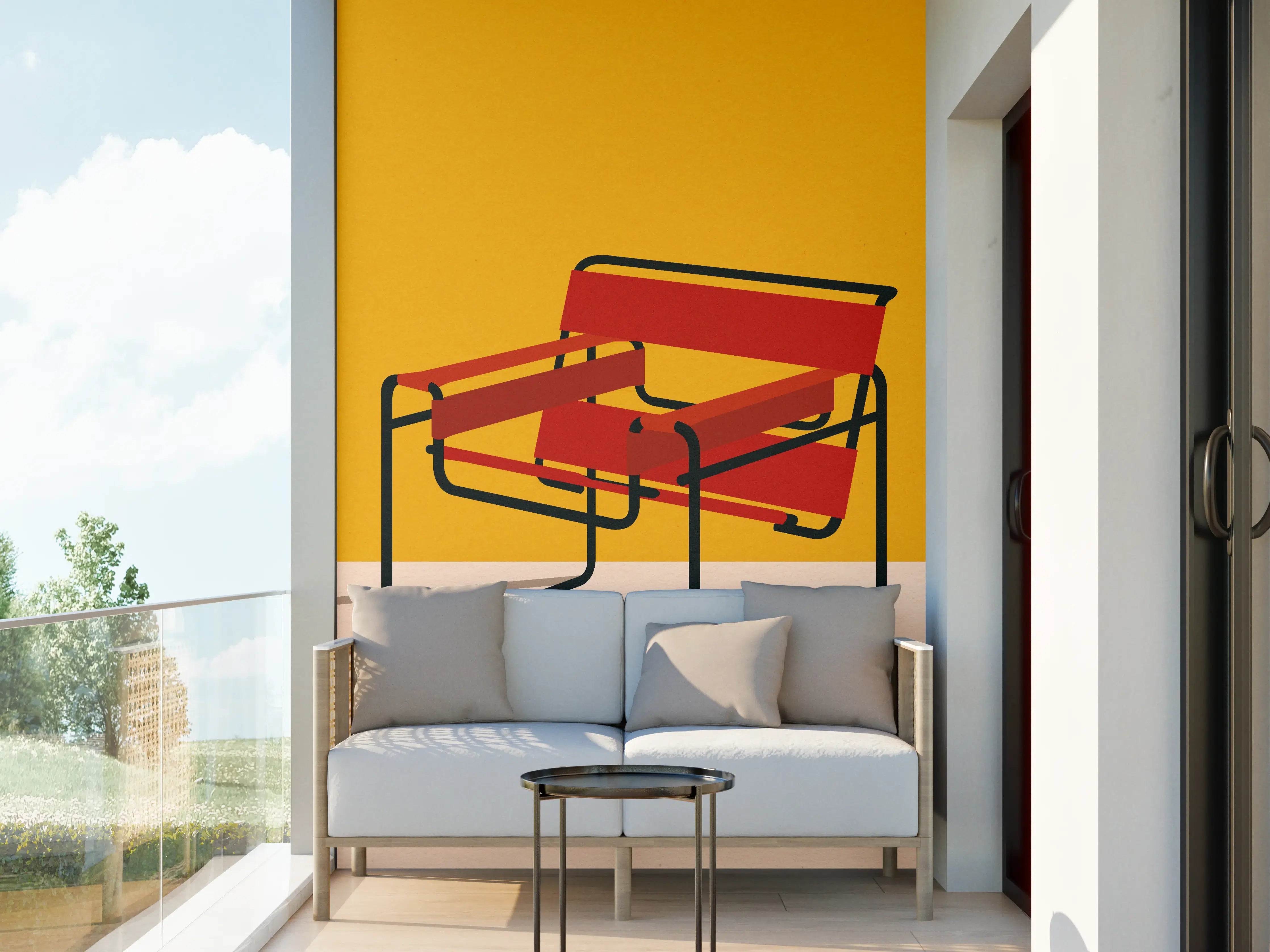 Wandverkleidung außen - Bunter Wassily Chair Poster