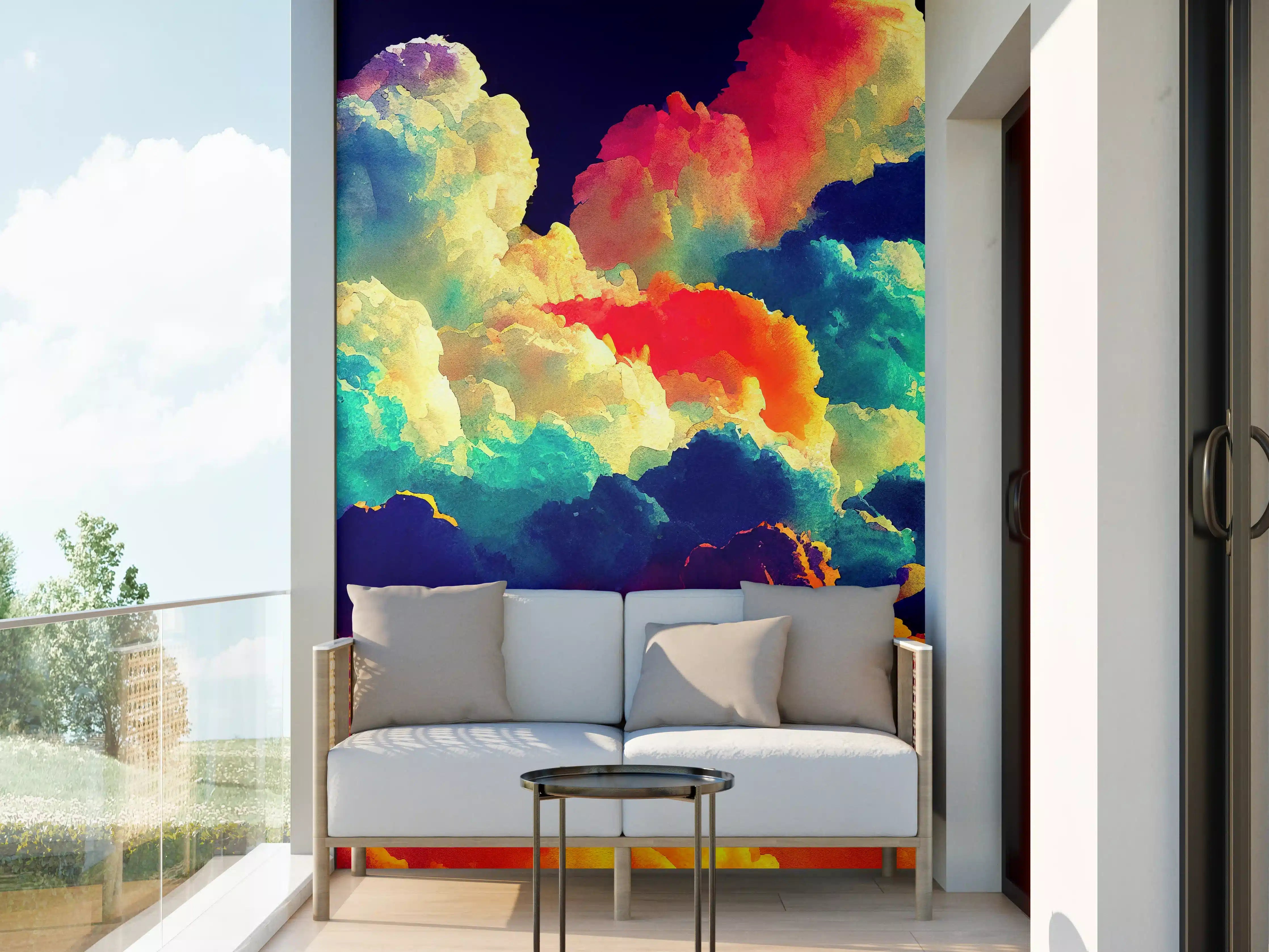 Wandverkleidung außen - Bunter Wolkenhimmel