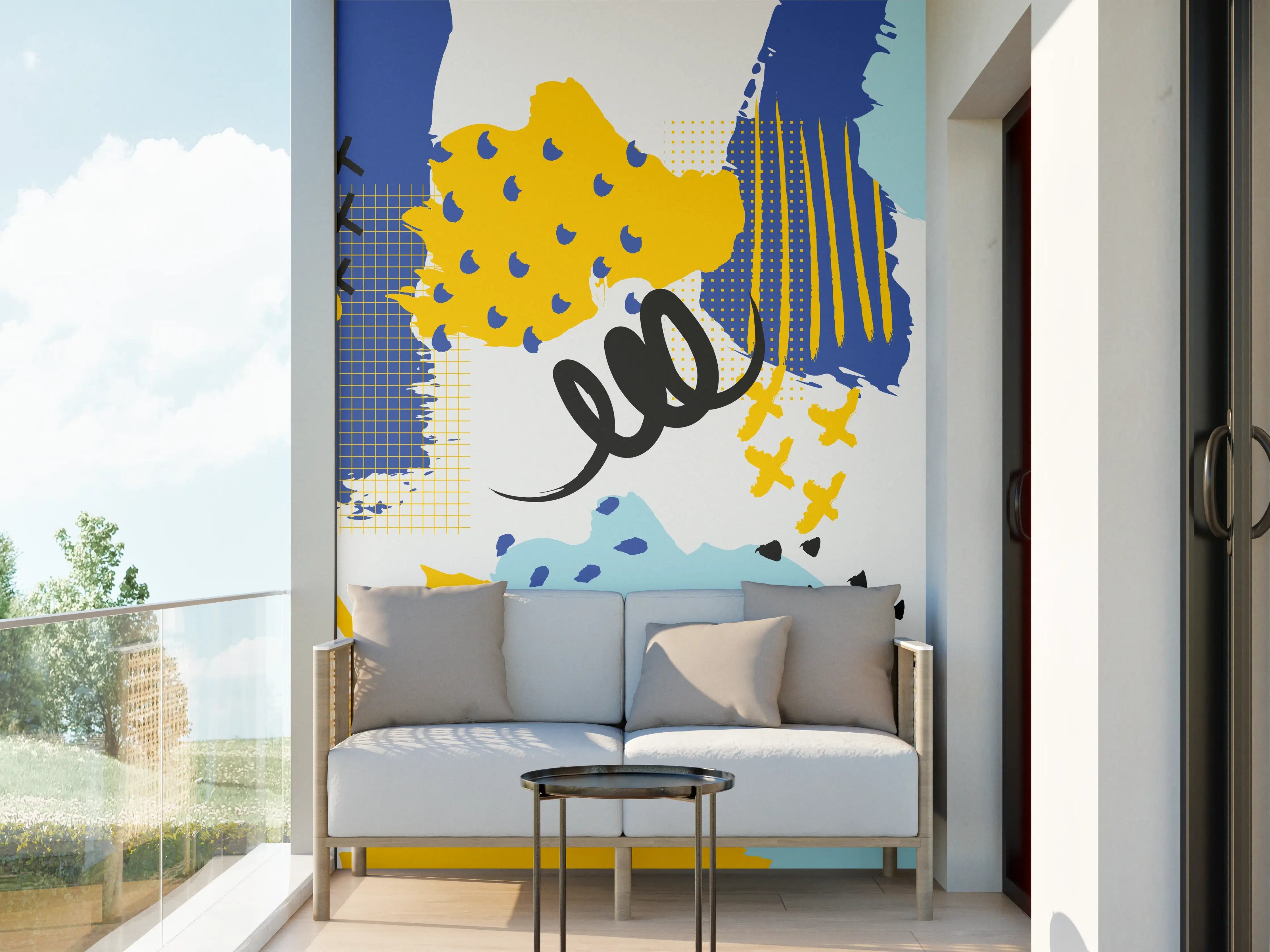 Wandverkleidung außen - Buntes Abstrakt-Muster Design