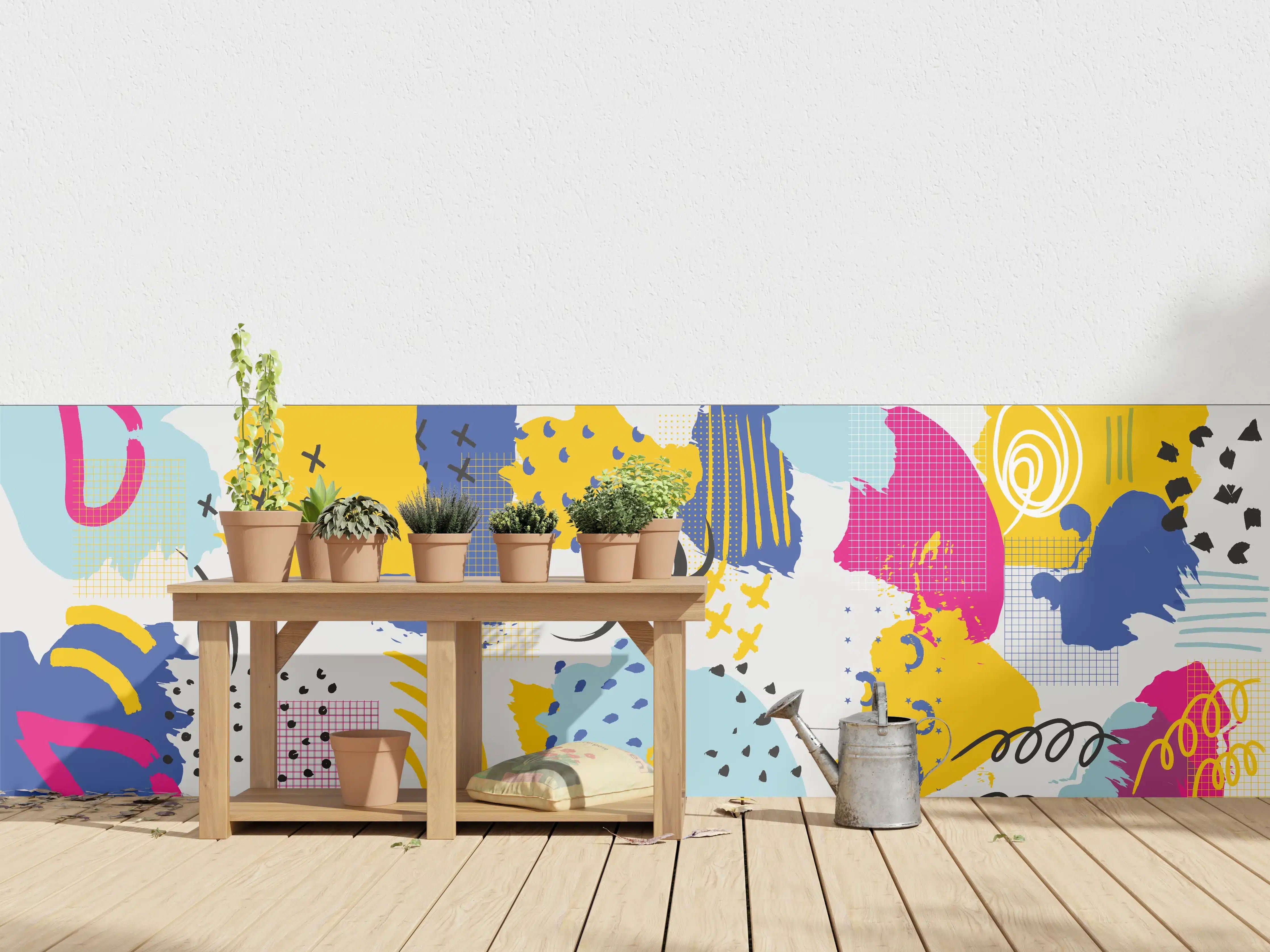 Wandverkleidung außen - Buntes Abstrakt-Muster Design