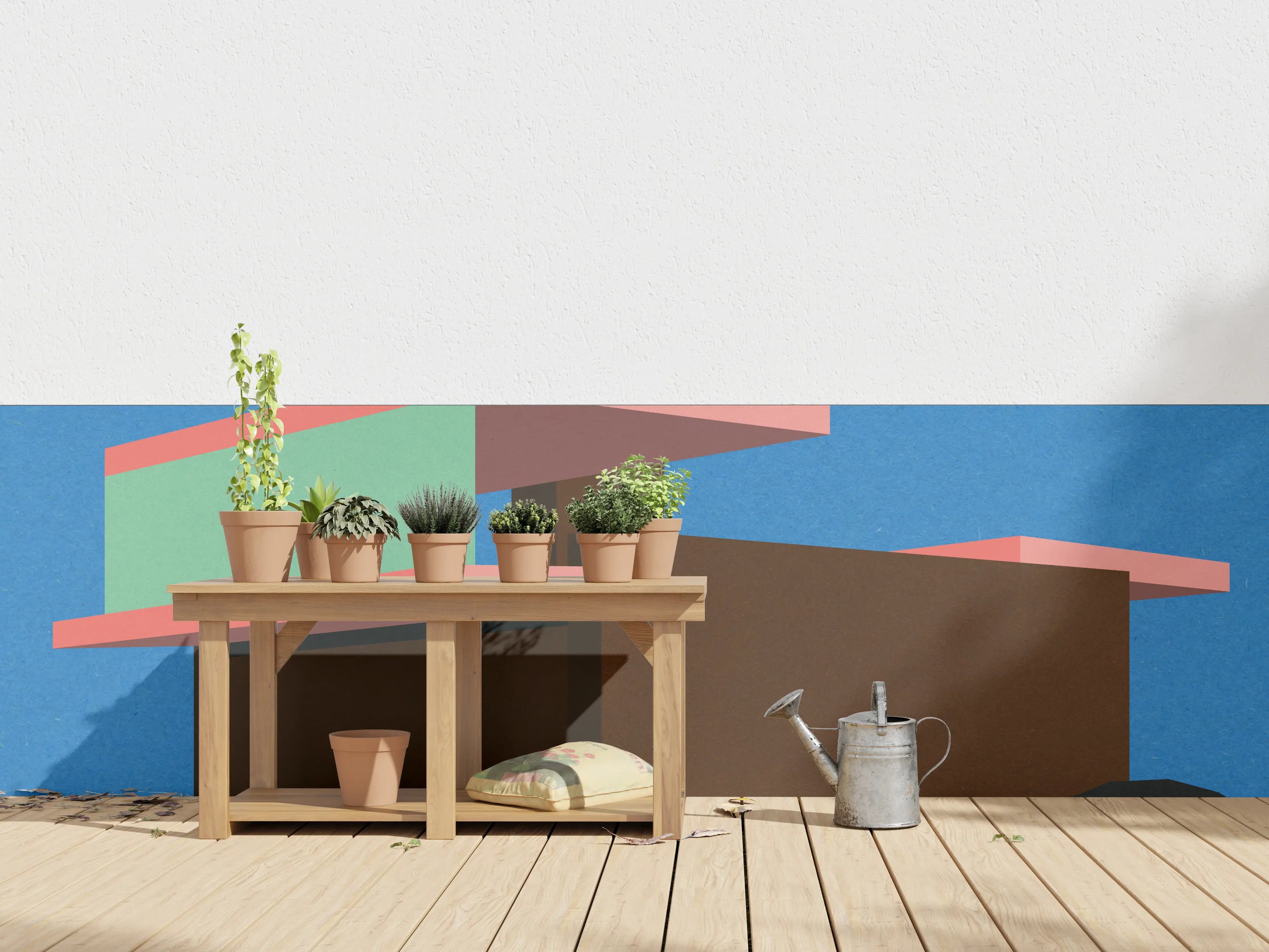 Wandverkleidung außen - Buntes Bauhaus Desert House Poster