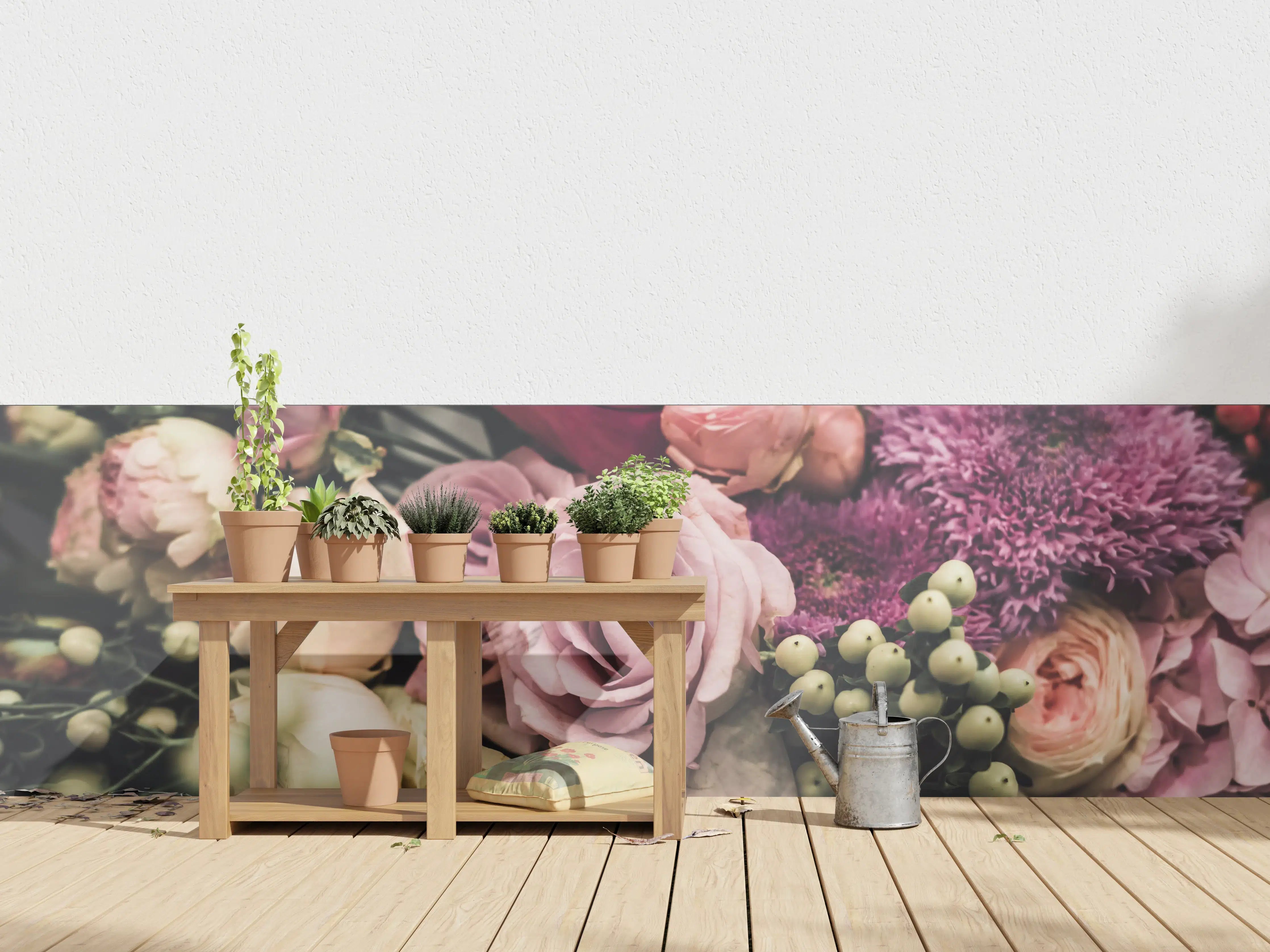 Wandverkleidung außen - Buntes Blumenbouquet