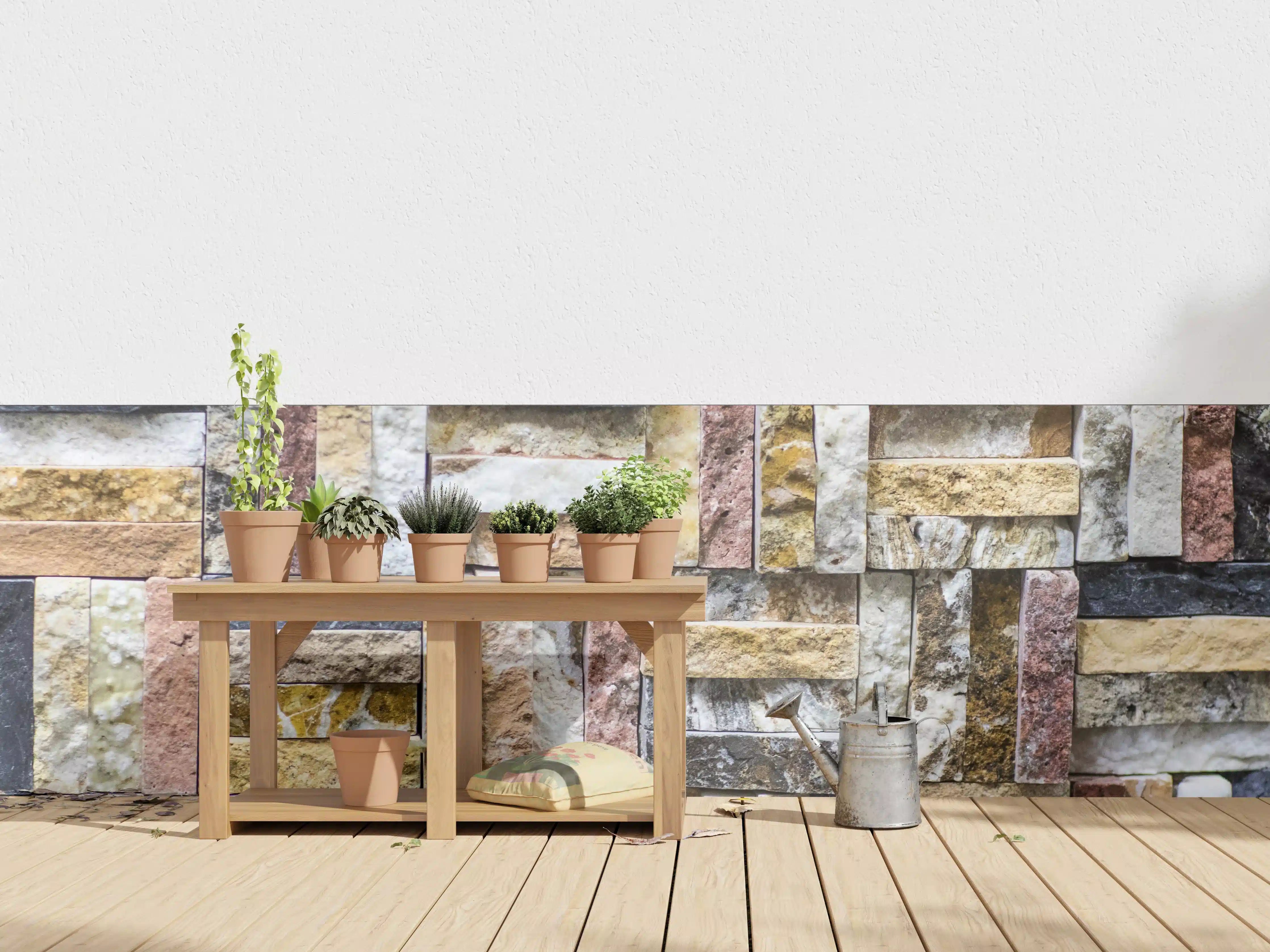 Wandverkleidung außen - Buntes Naturstein Mosaik