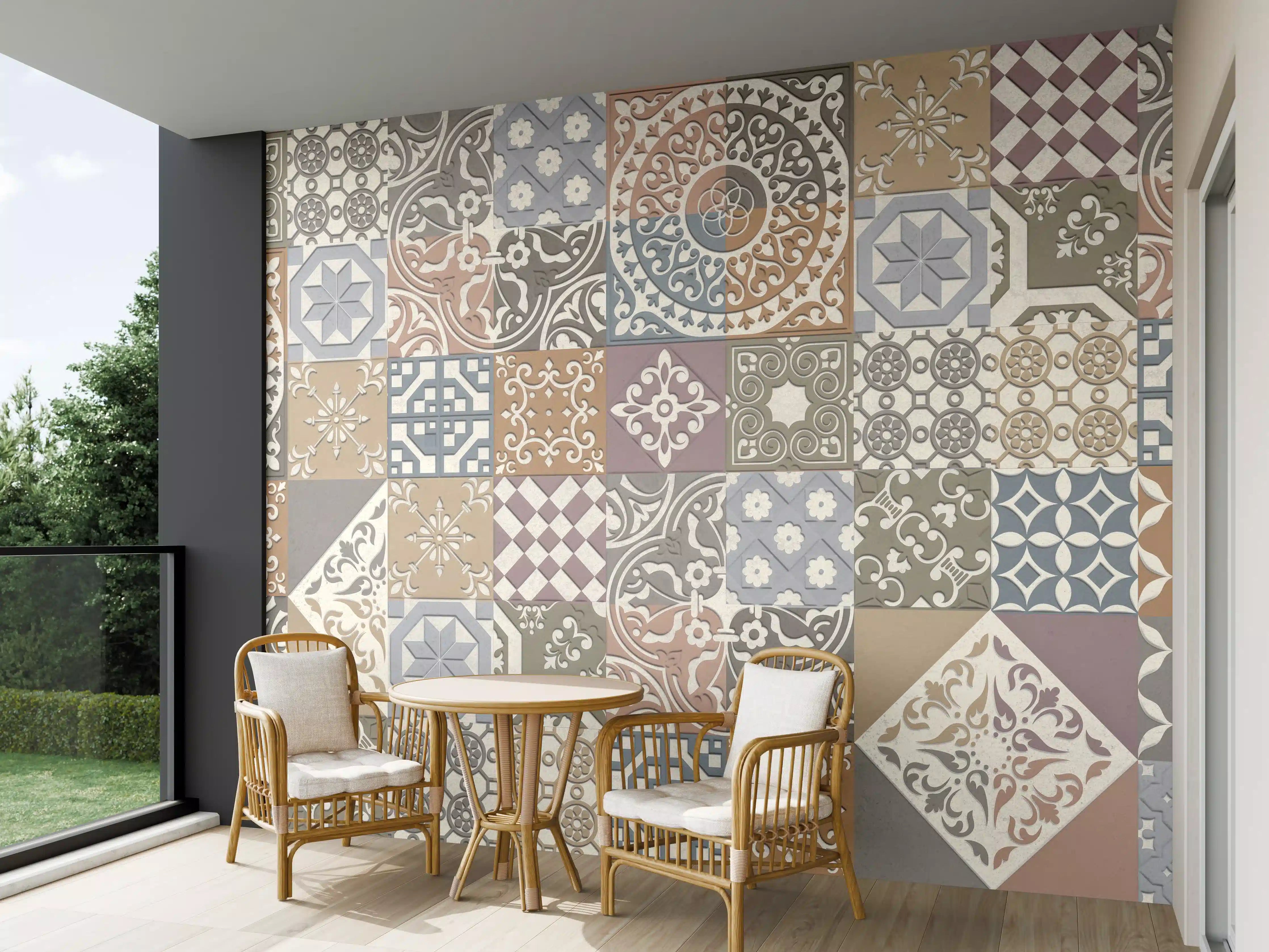 Wandverkleidung außen - Buntes portugiesisches Mosaik